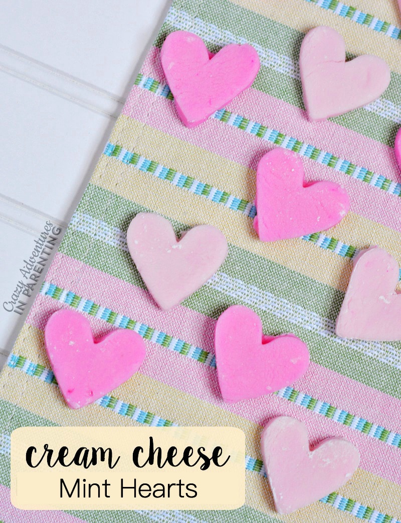 Mint Cream Cheese Hearts for Valentine's Day
