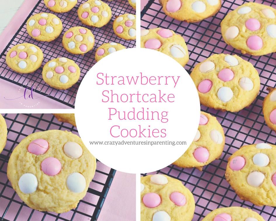 Strawberry Shortcake Pudding Cookies