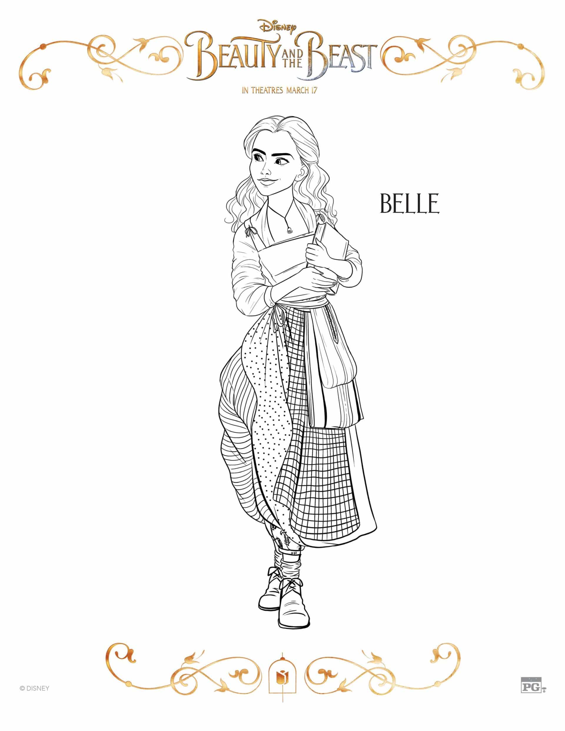 Beauty And The Beast Belle Coloring Page