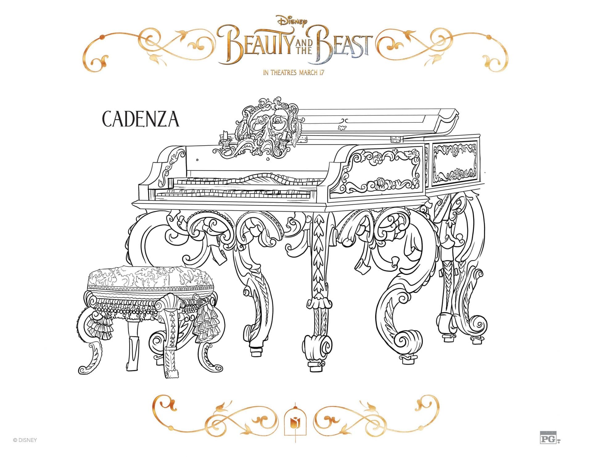 Beauty And The Beast Cadenza Coloring Page