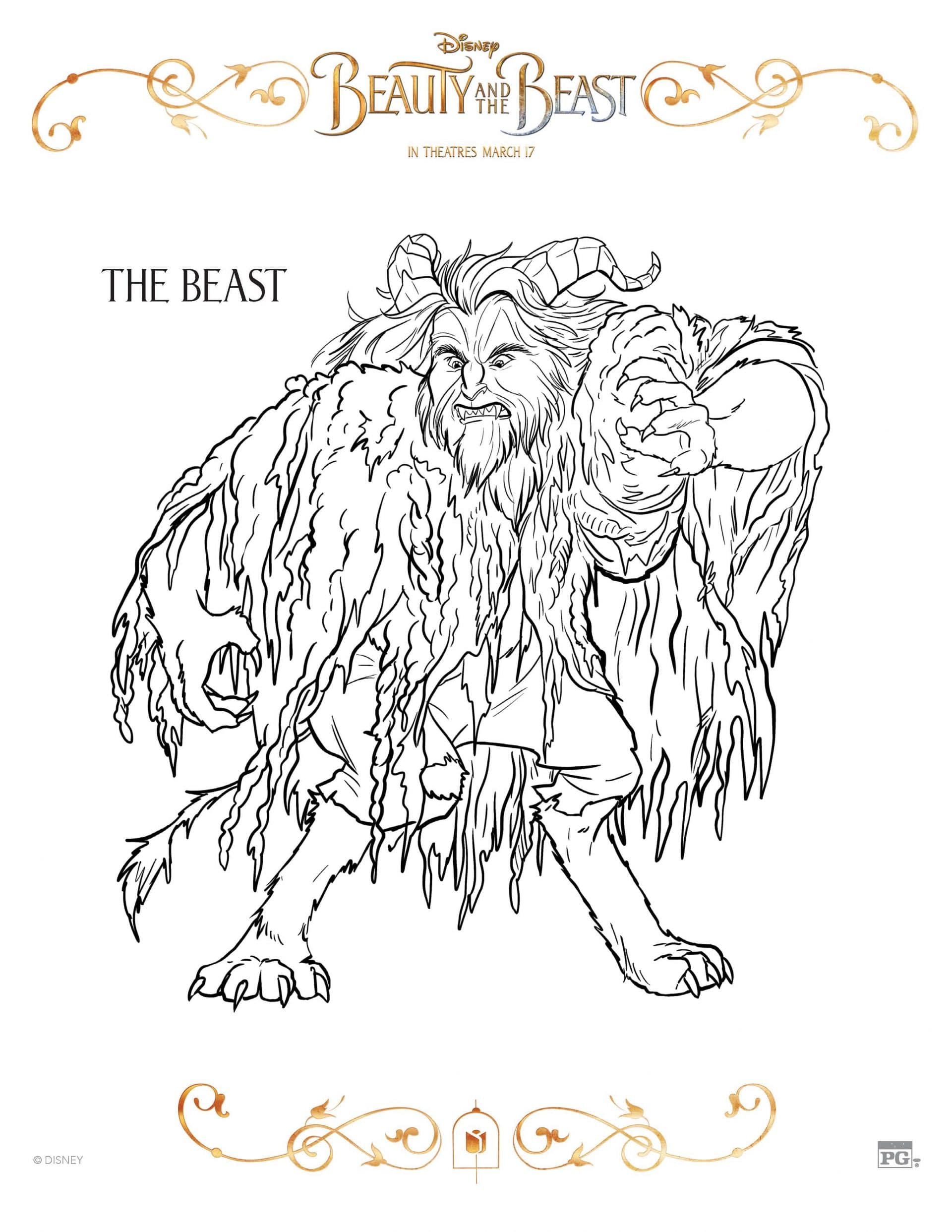Beauty And The Beast The Beast Coloring Page