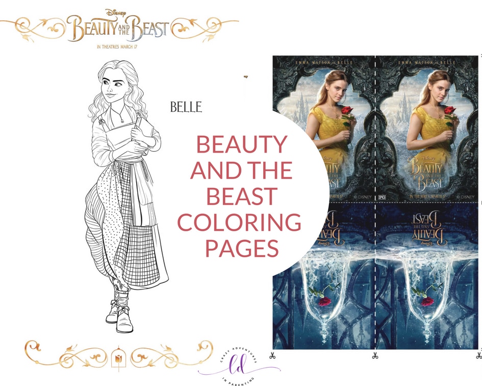 Beauty and the Beast Coloring Pages and Activity Sheets