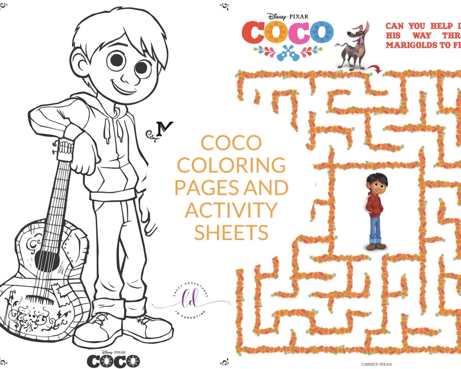 Coco Coloring Pages and Activity Sheets for kids are here! 