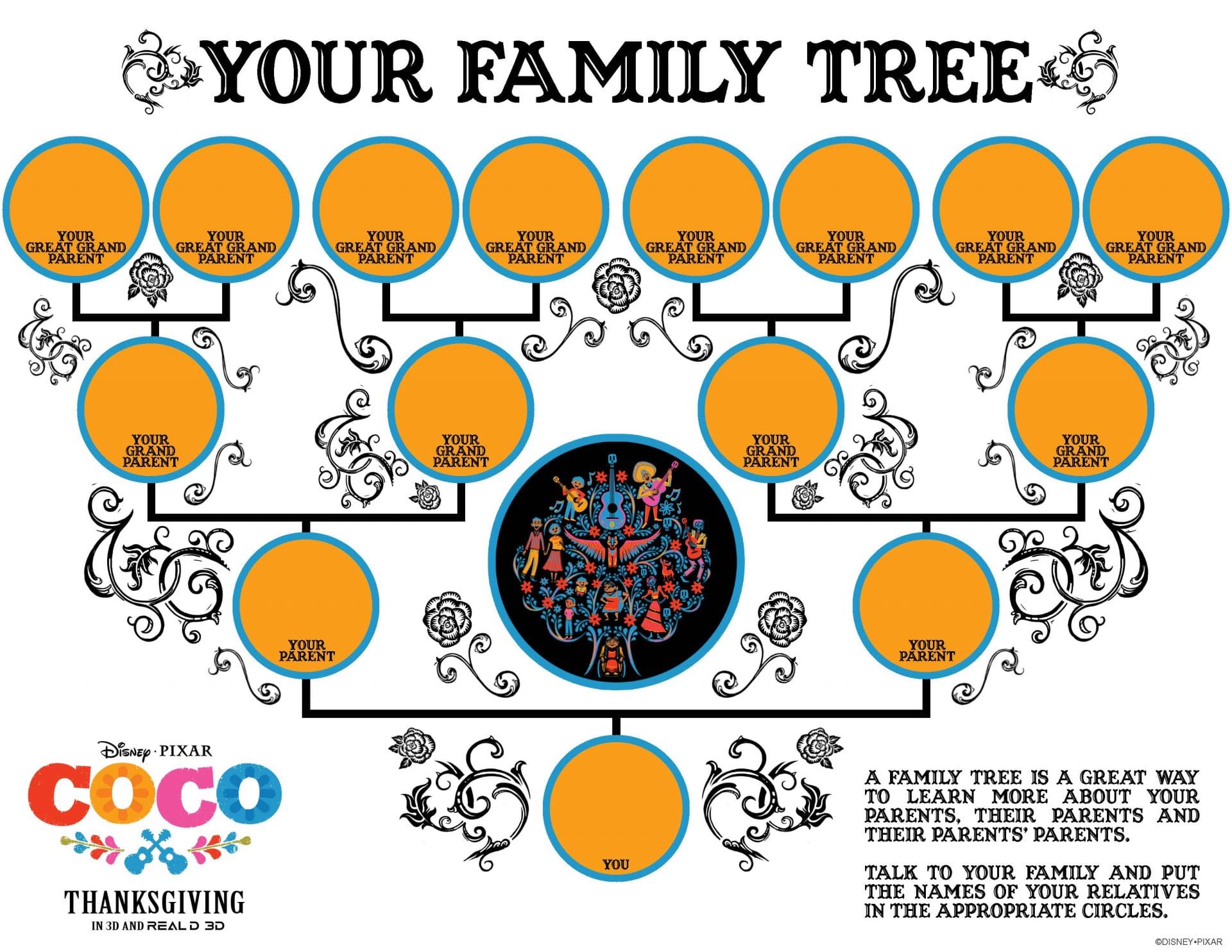 Coco Activity Sheet - Your Family Tree
