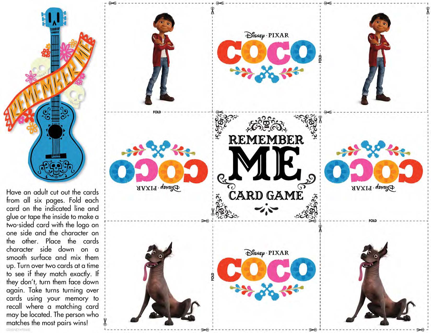 Coco Activity Sheets - Remember Me