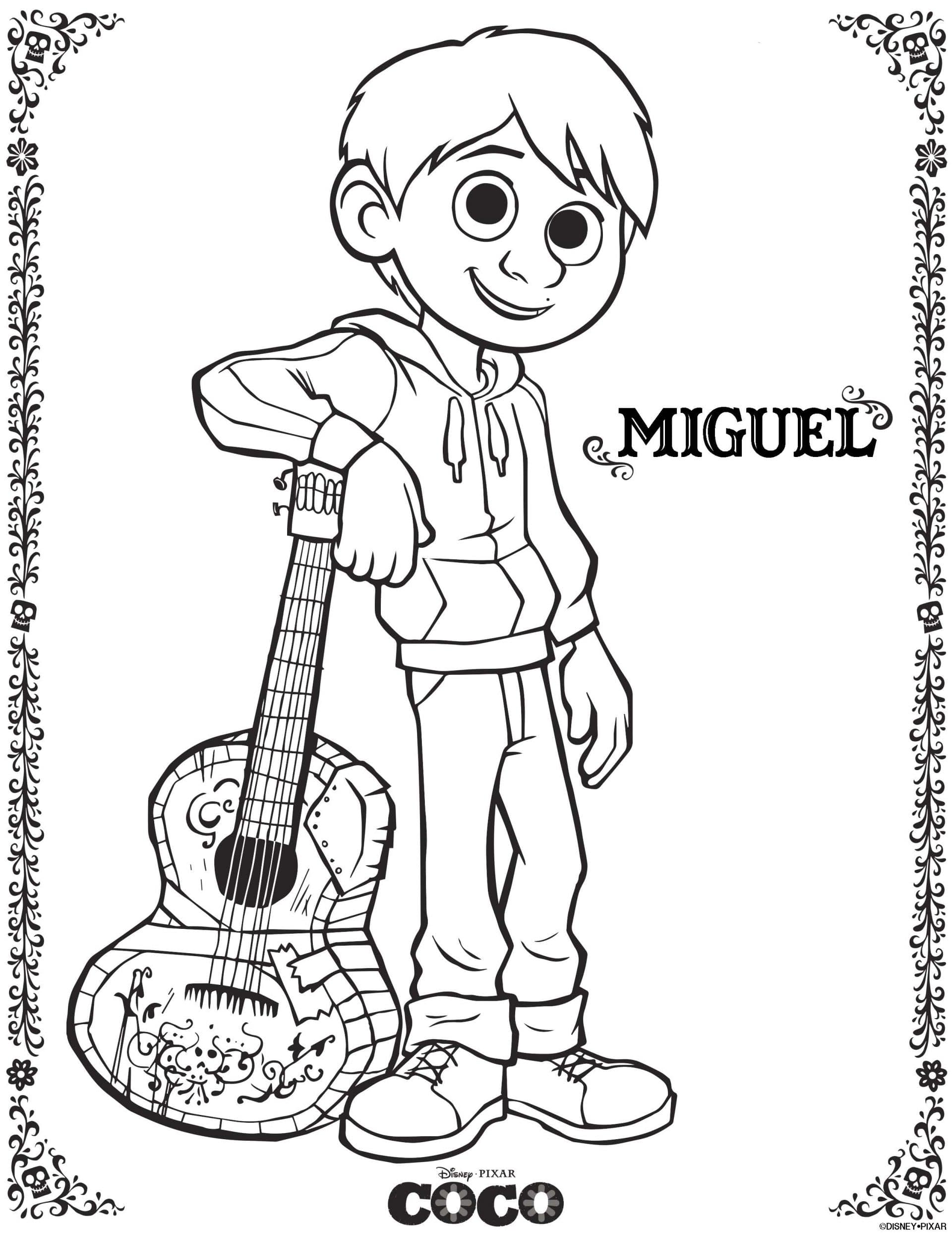 Coco Coloring Pages - Miguel