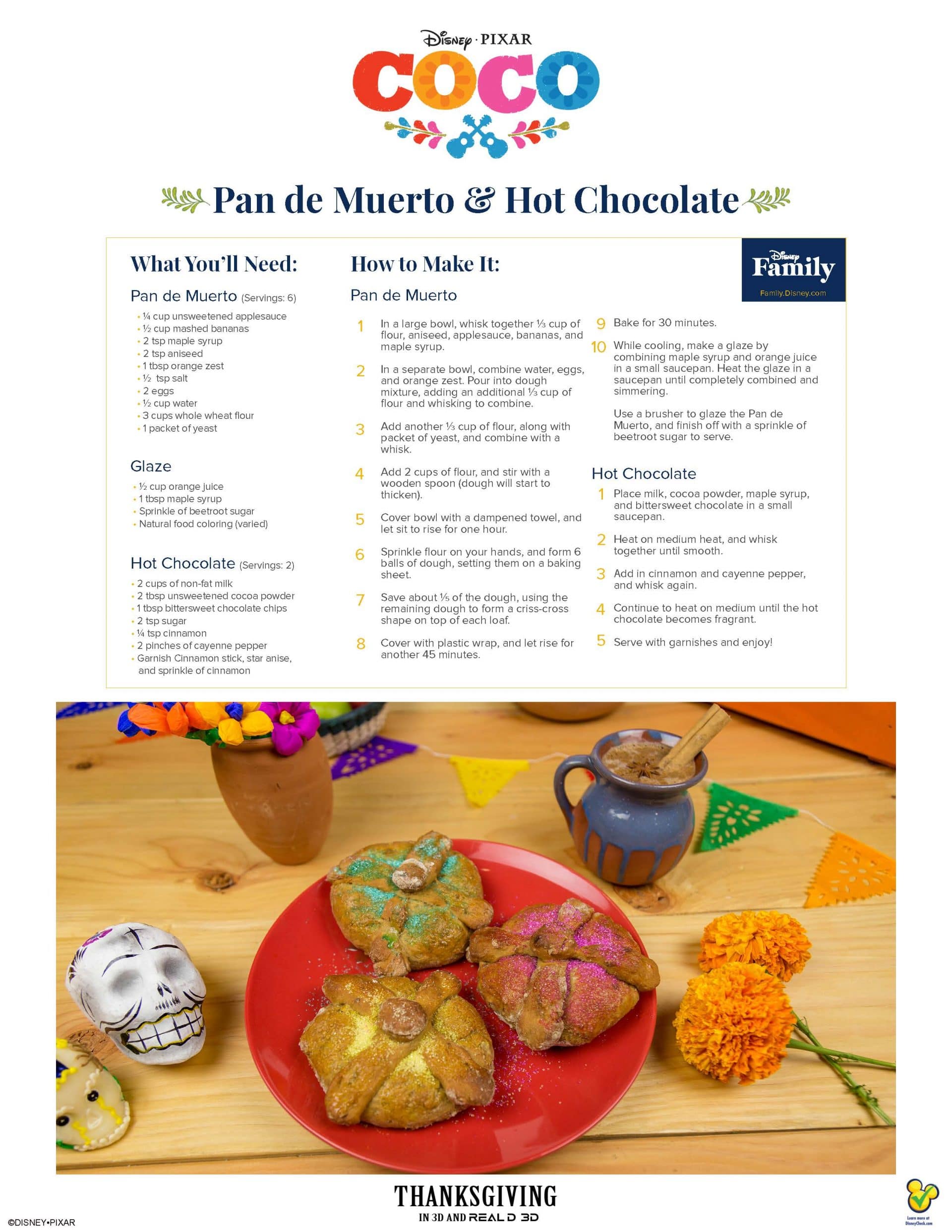 Coco Recipe - Pan de Muerto and Hot Chocolate