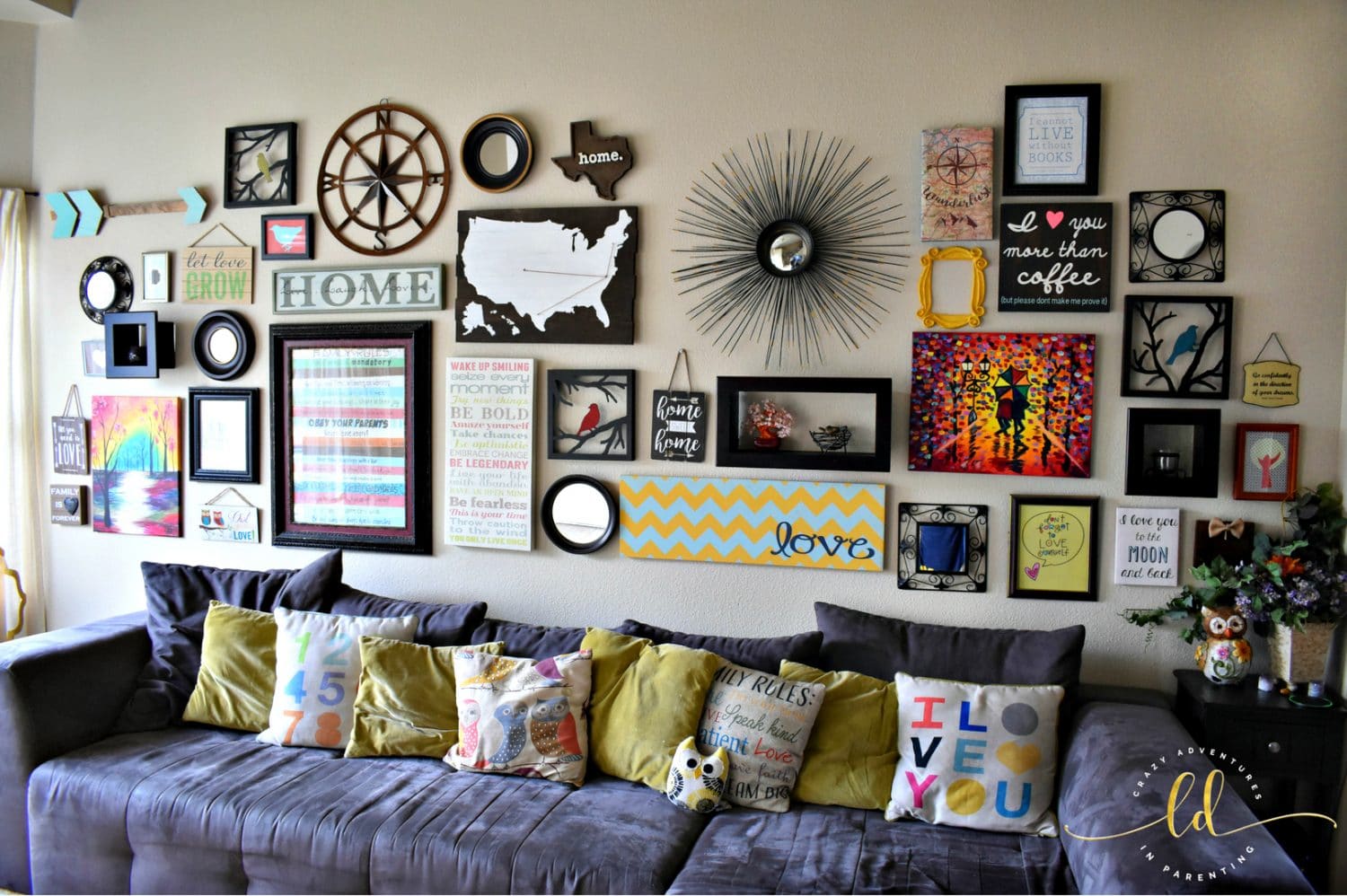 Gallery wall in the living room