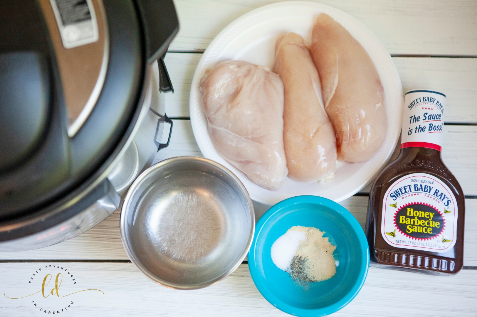 Instant Pot Pulled Barbecue Chicken - ingredients ready