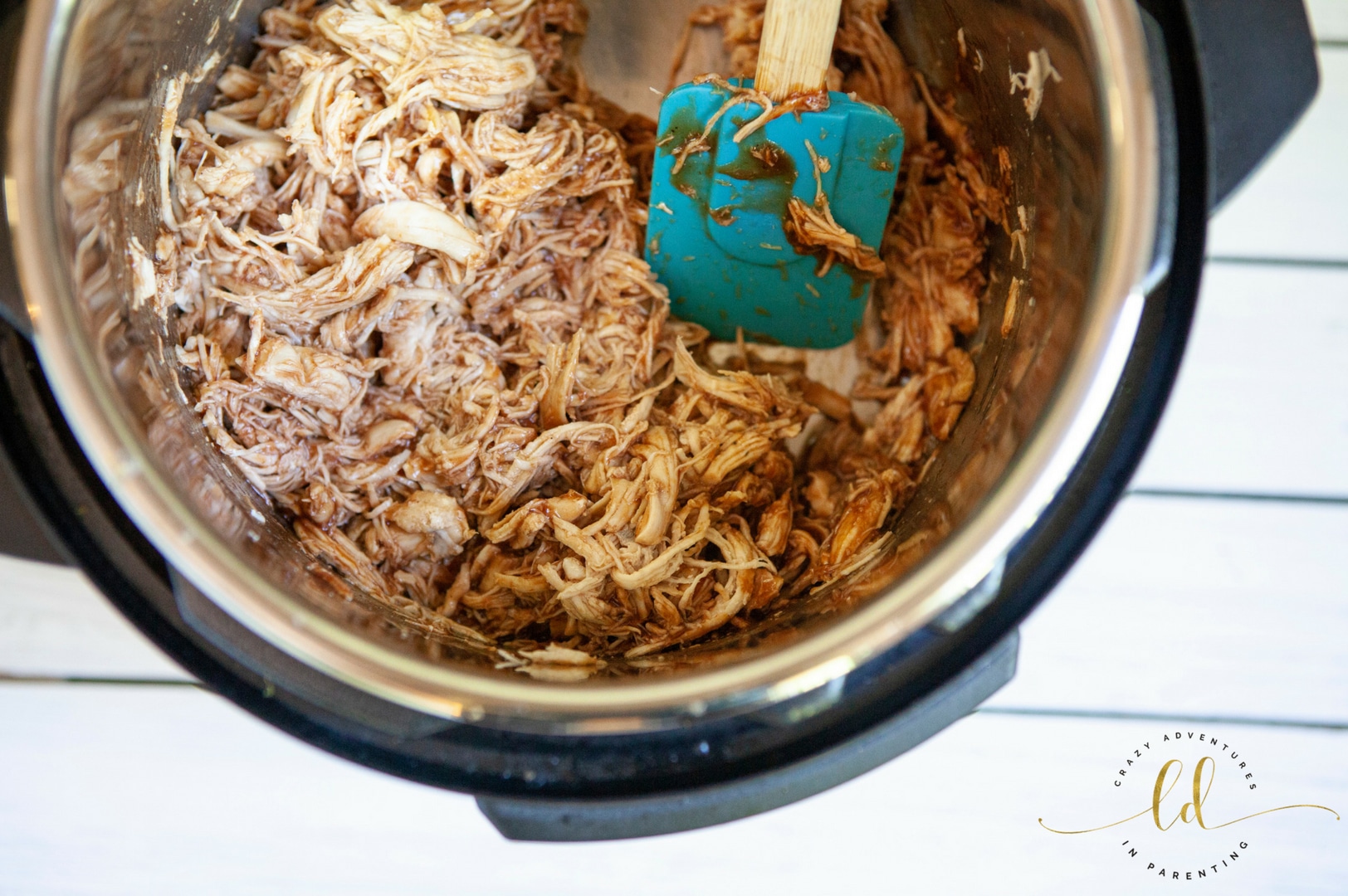 Instant Pot Pulled Barbecue Chicken - mixed barbecue chicken