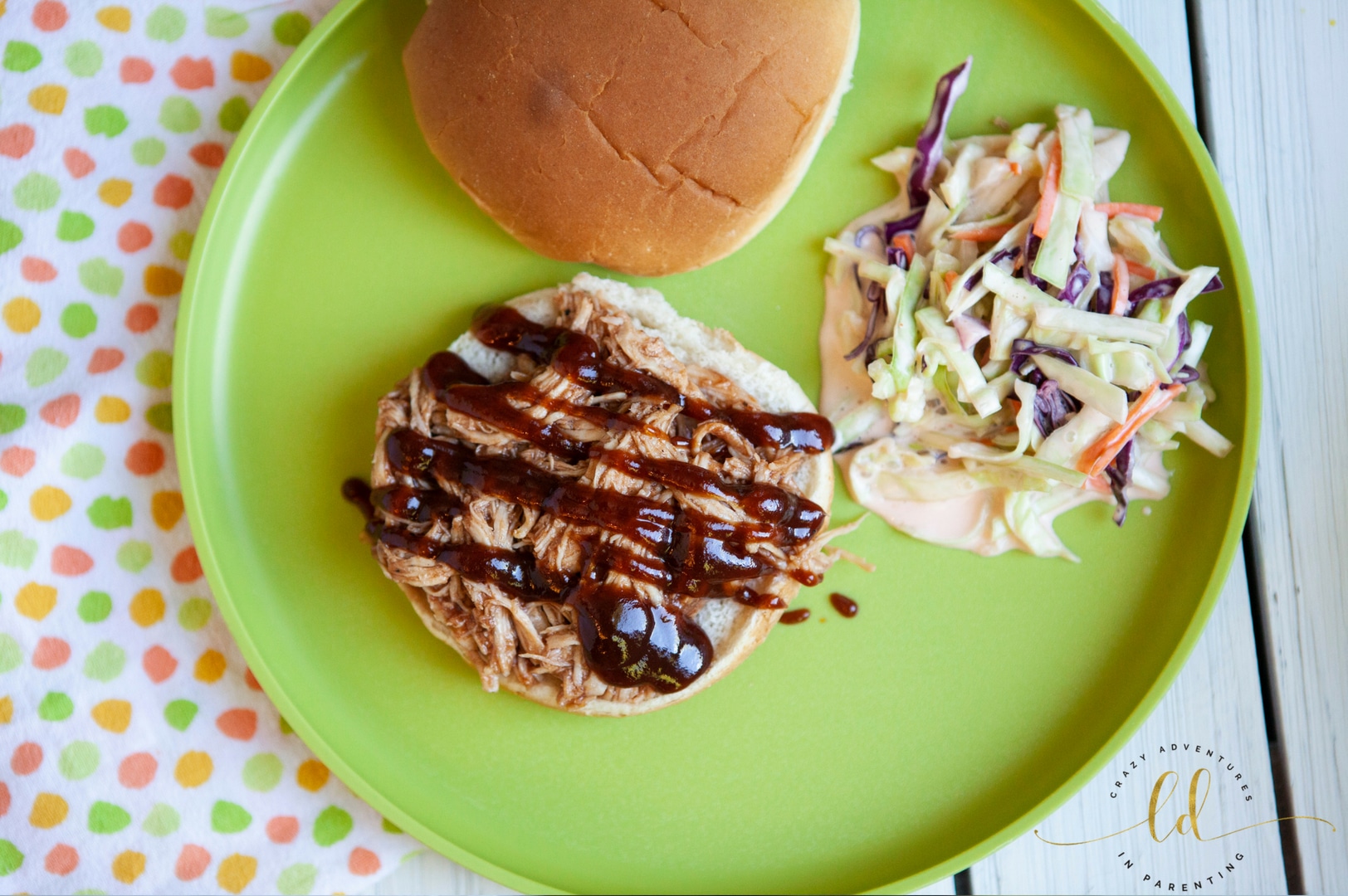 Instant Pot Pulled Barbecue Chicken with slaw