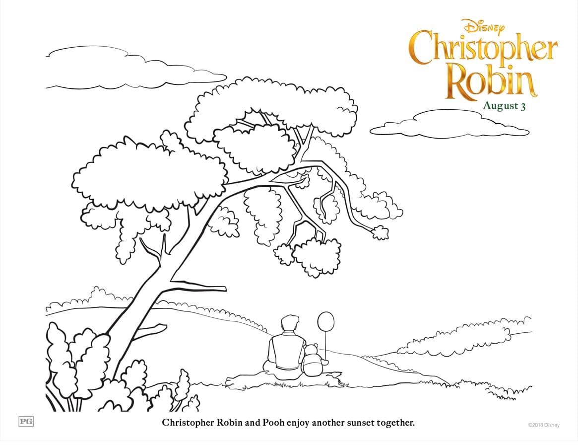 Christopher Robin and Pooh Coloring Page