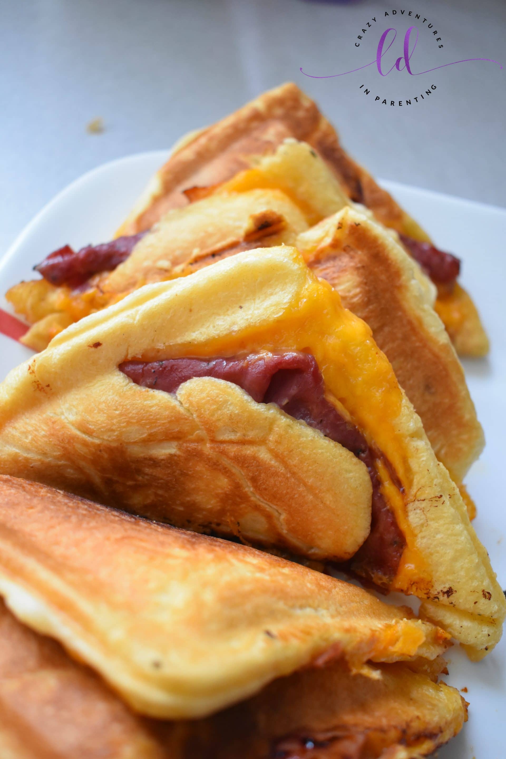 Ham and Cheese Crescent Roll Sandwiches from the sandwich maker