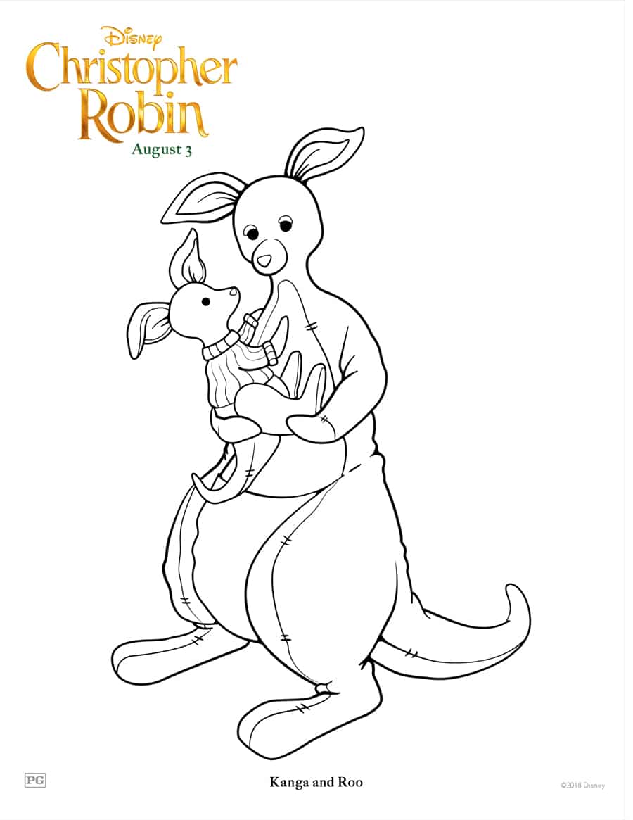 Kanga and Roo Coloring Page - Christopher Robin Movie