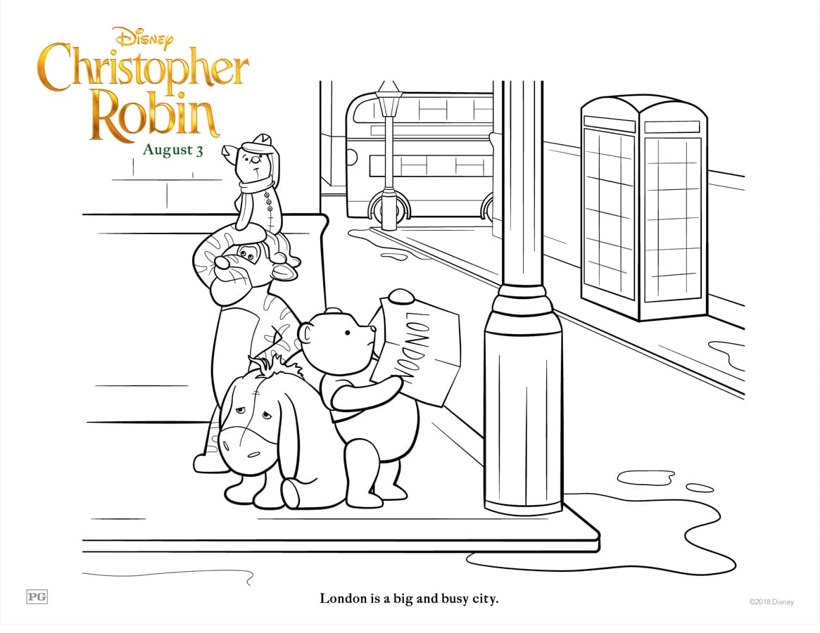 London - Christopher Robin Coloring Page