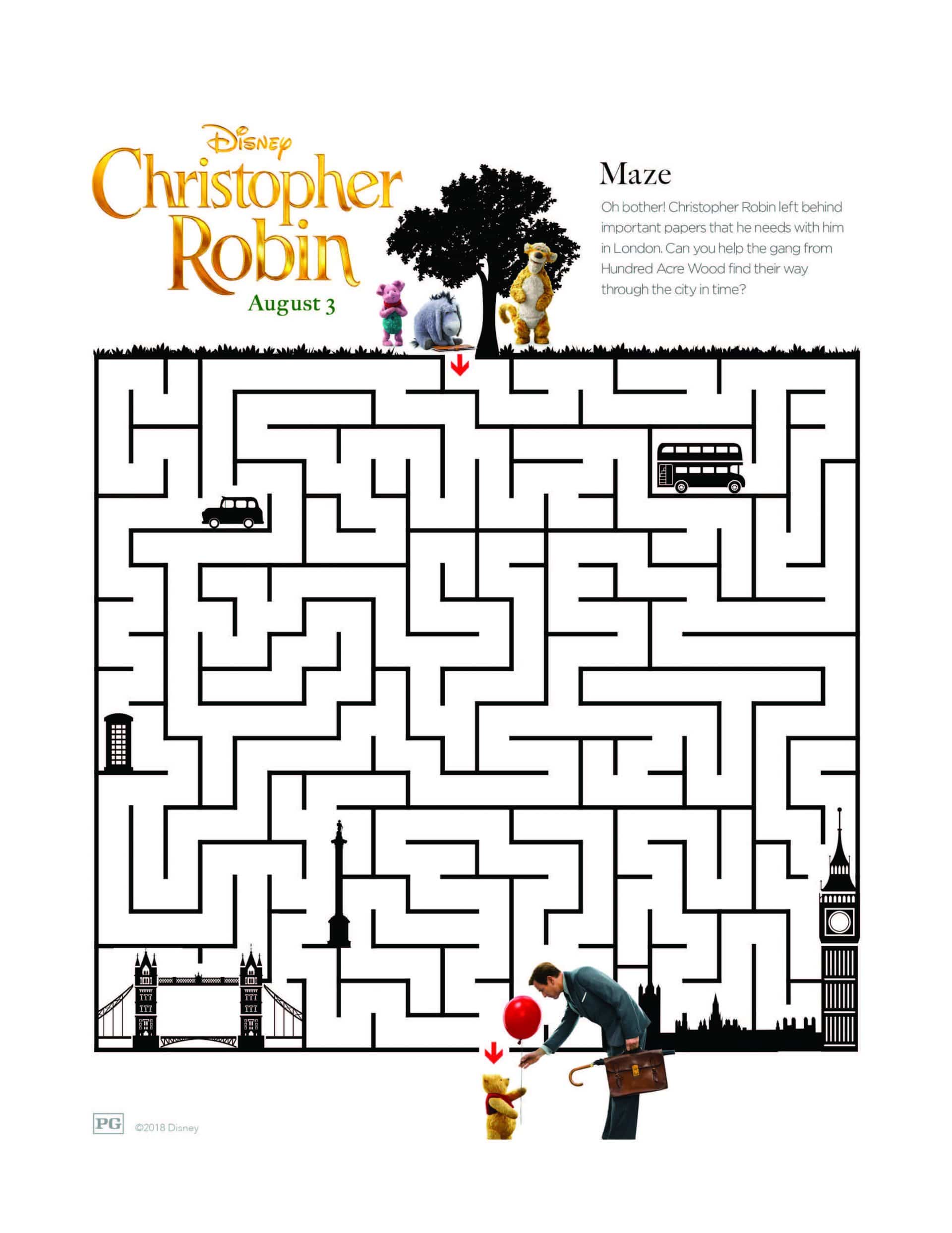 Maze - Christopher Robin Activity Sheet