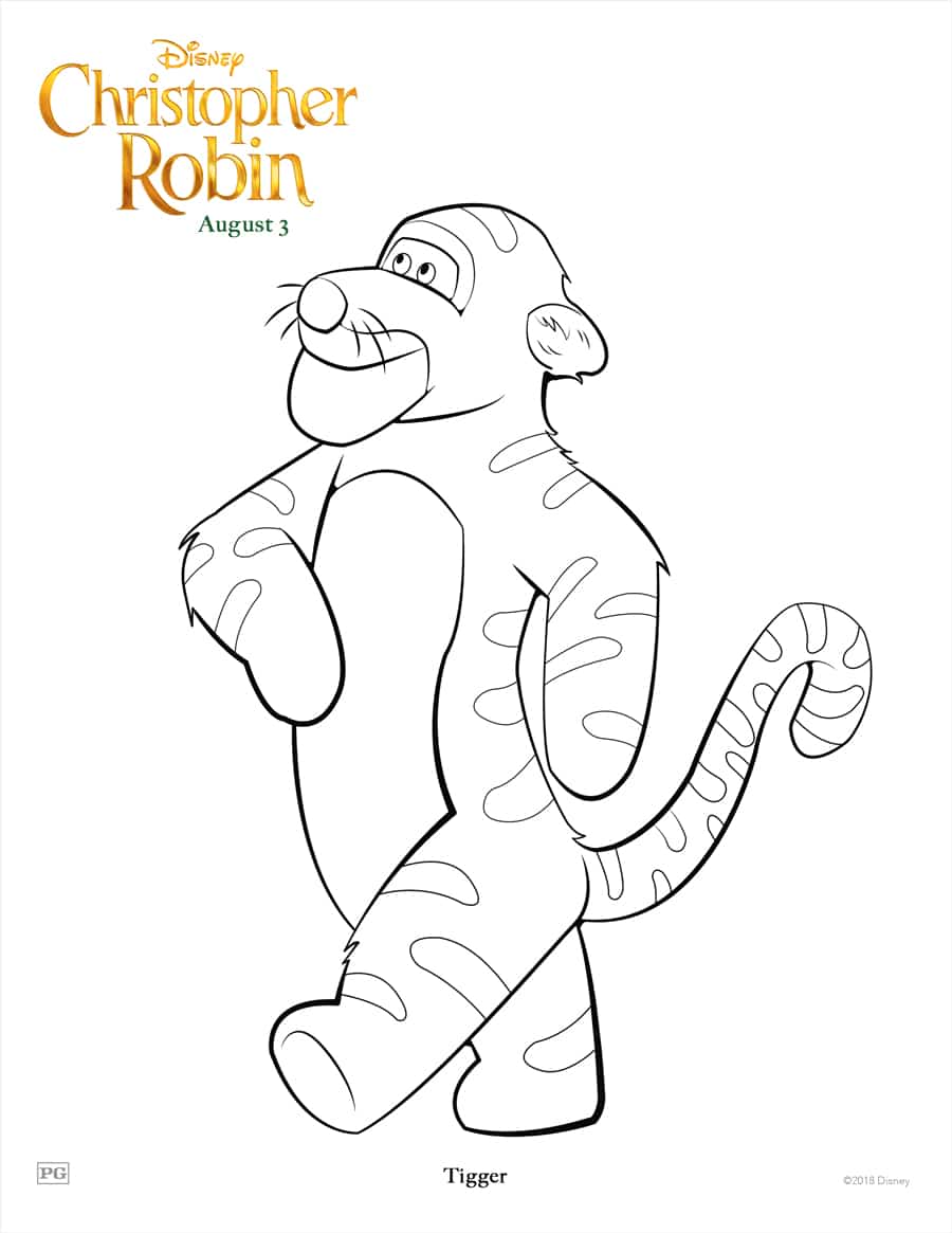 Tigger Coloring Page - Christopher Robin Movie