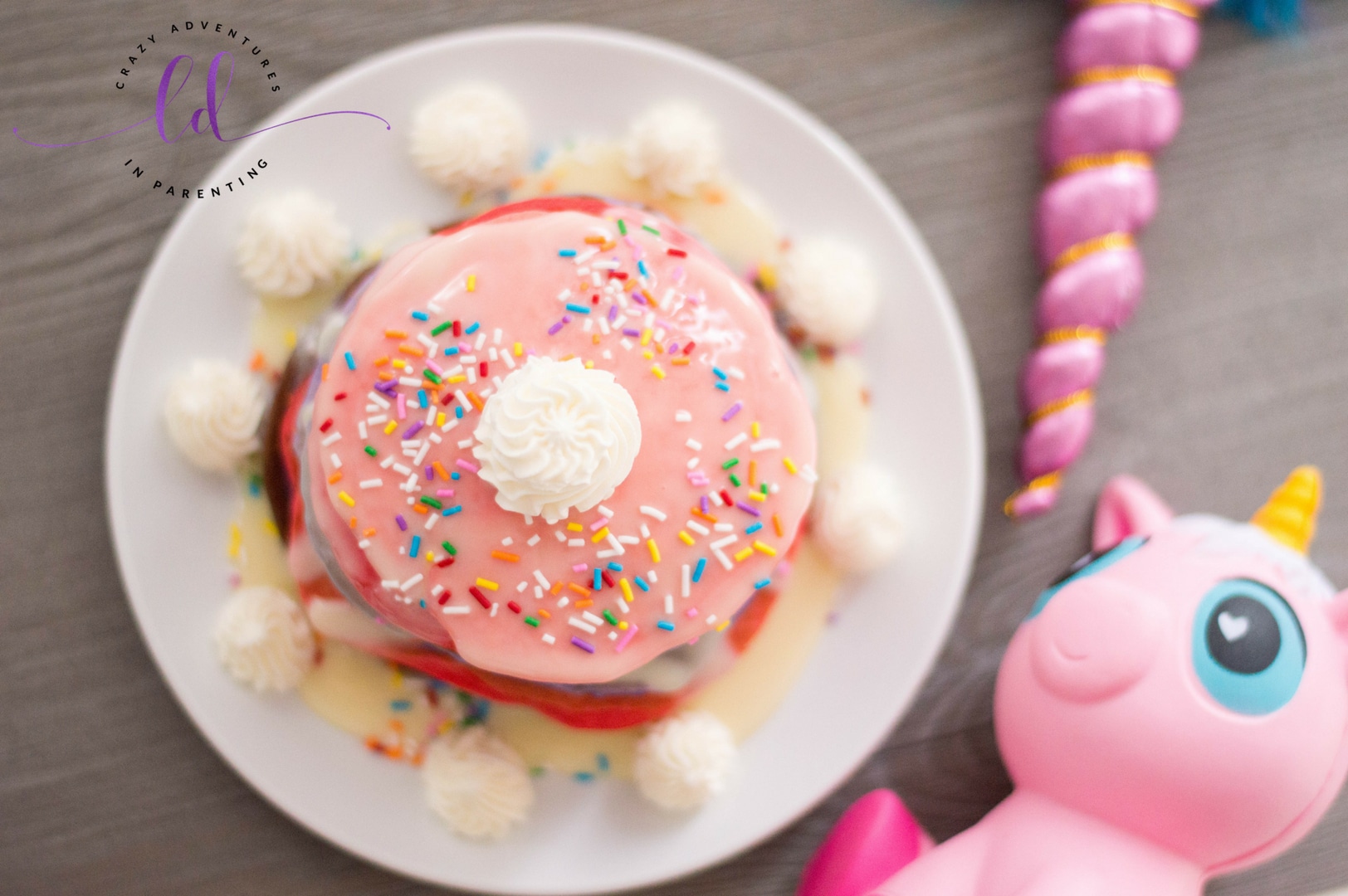 Unicorn Pancakes ready to eat