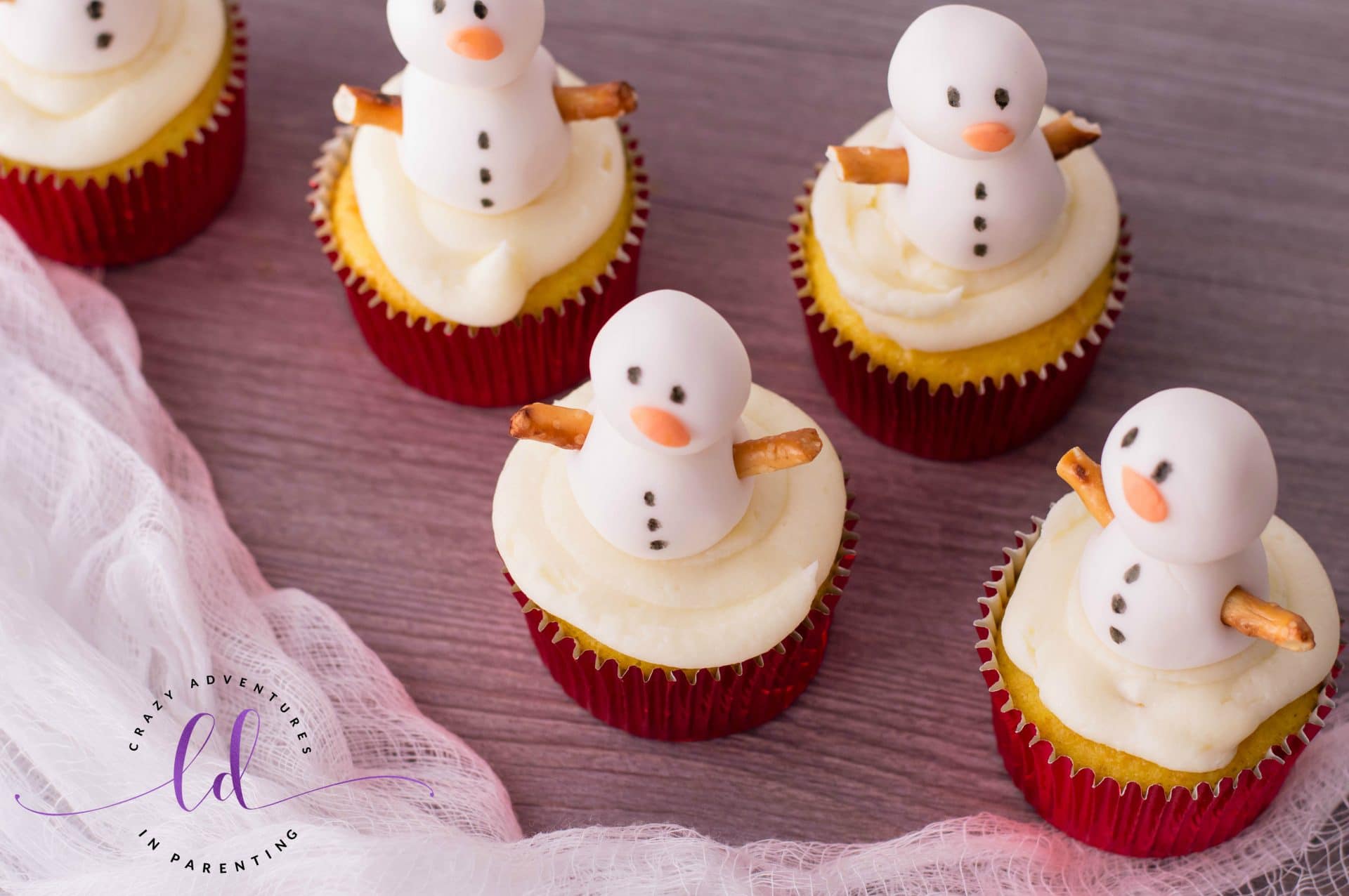 Christmas Snowman Cupcakes