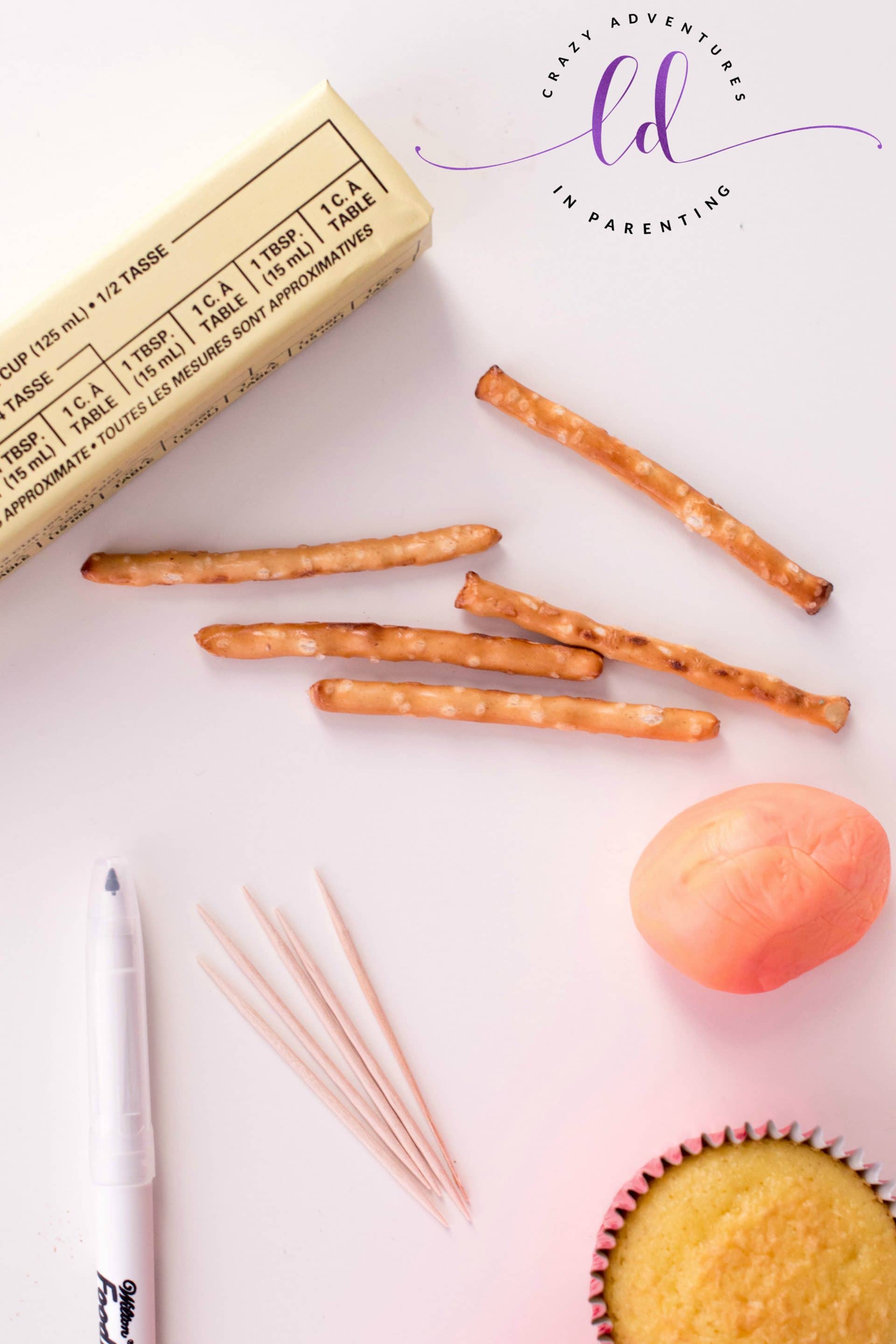 Pretzel Rods for Snowman Cupcakes