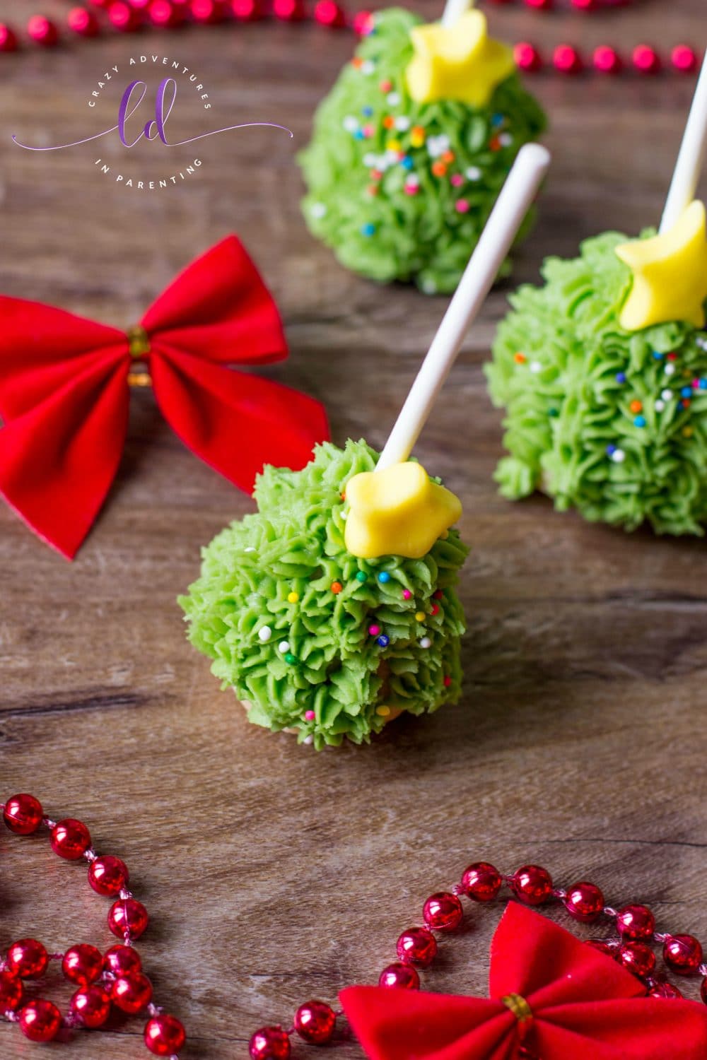 Christmas Tree Cake Pops Crazy Adventures in Parenting