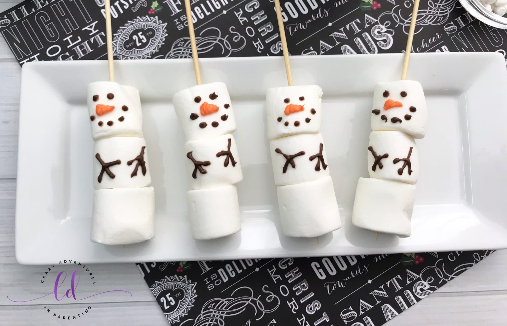 Adorable Marshmallow Snowman Stirrers