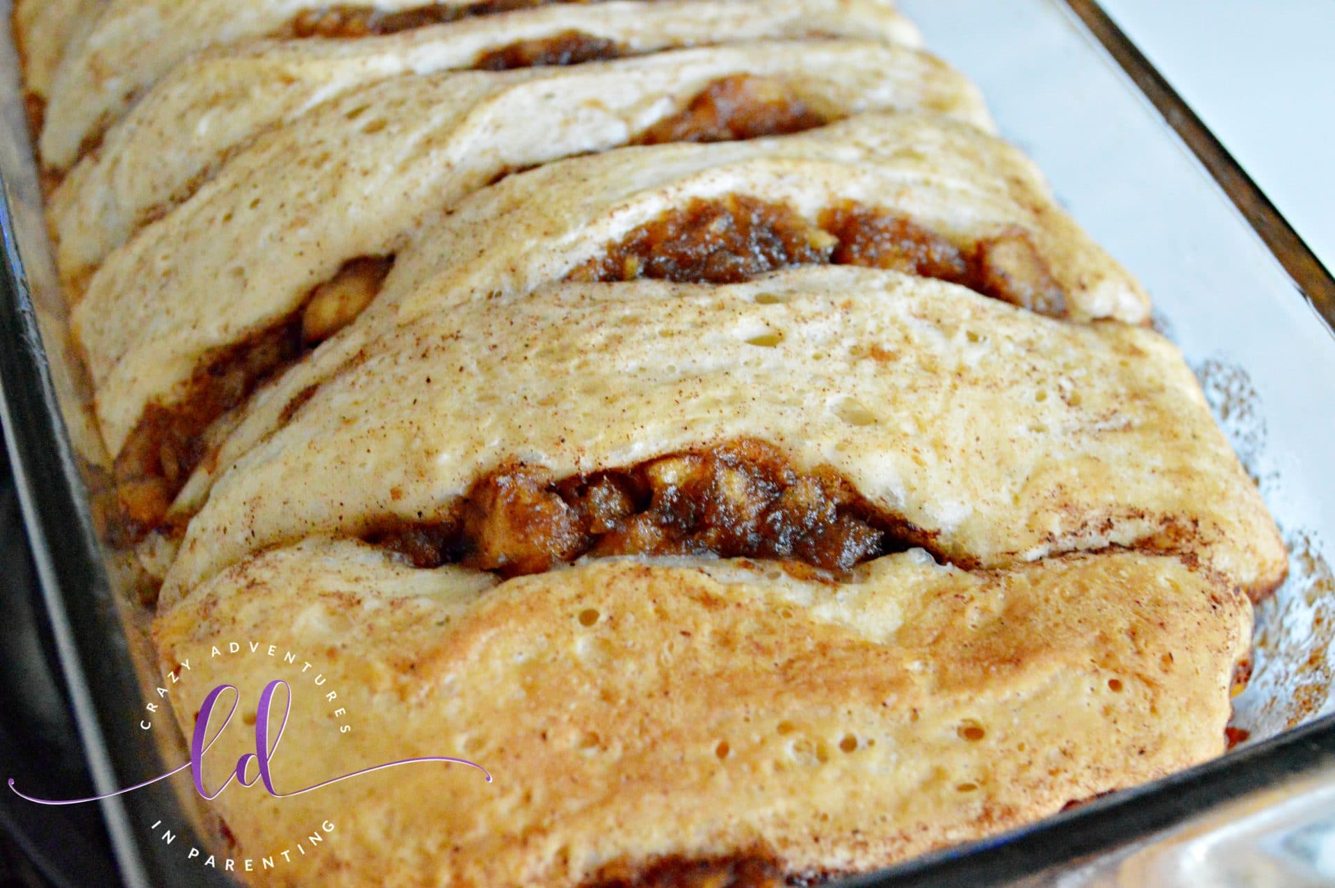 Apple Fritter Pull Apart Bread fresh from the oven