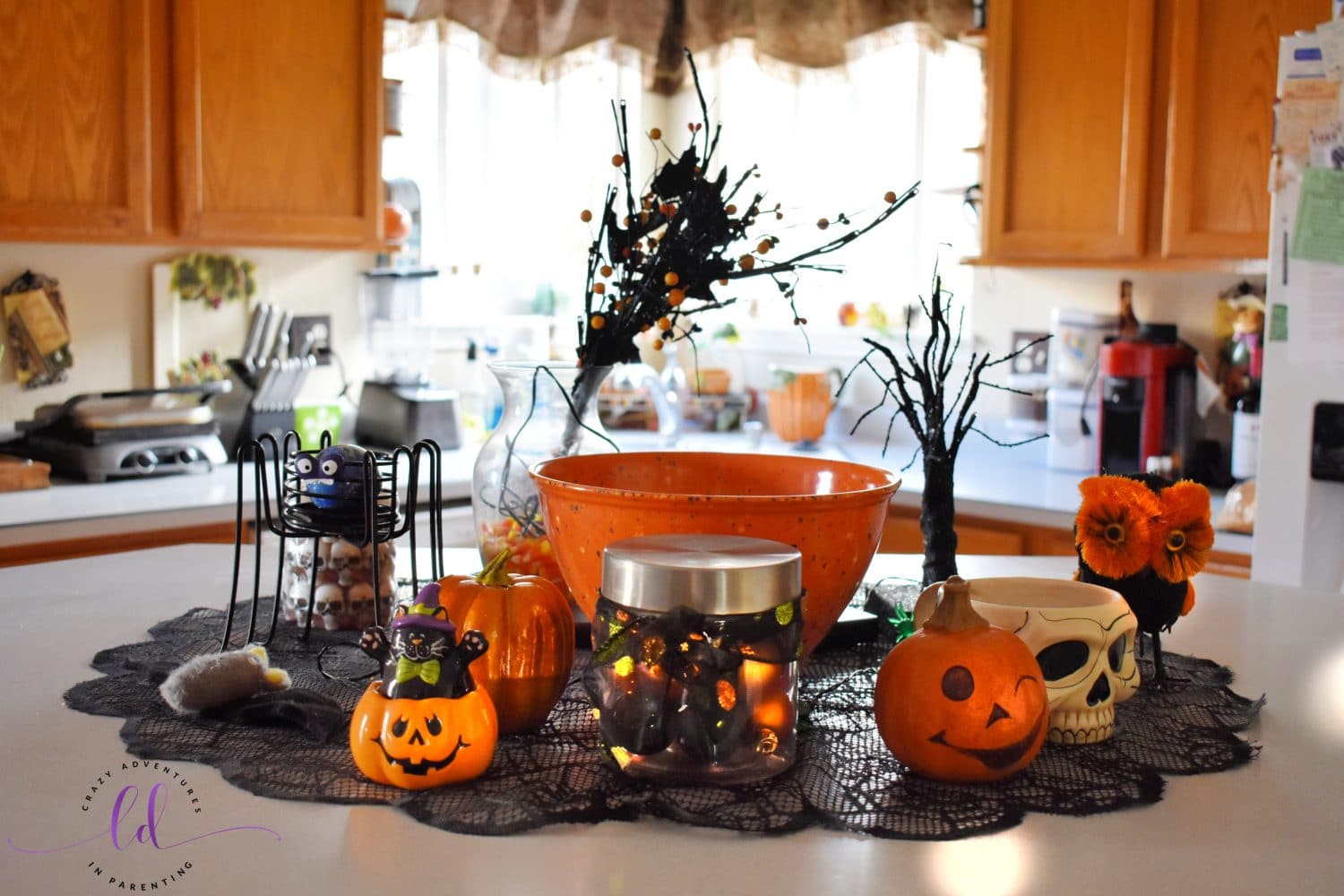 Countertop Bar Kitchen Area Halloween and Fall Decor