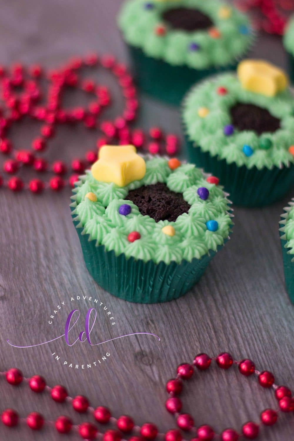 Christmas Wreath Cupcakes Crazy Adventures in Parenting