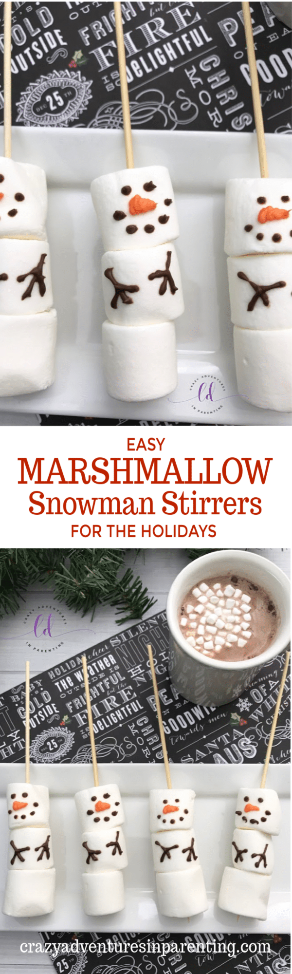 Easy Marshmallow Snowman Stirrers for the Holidays