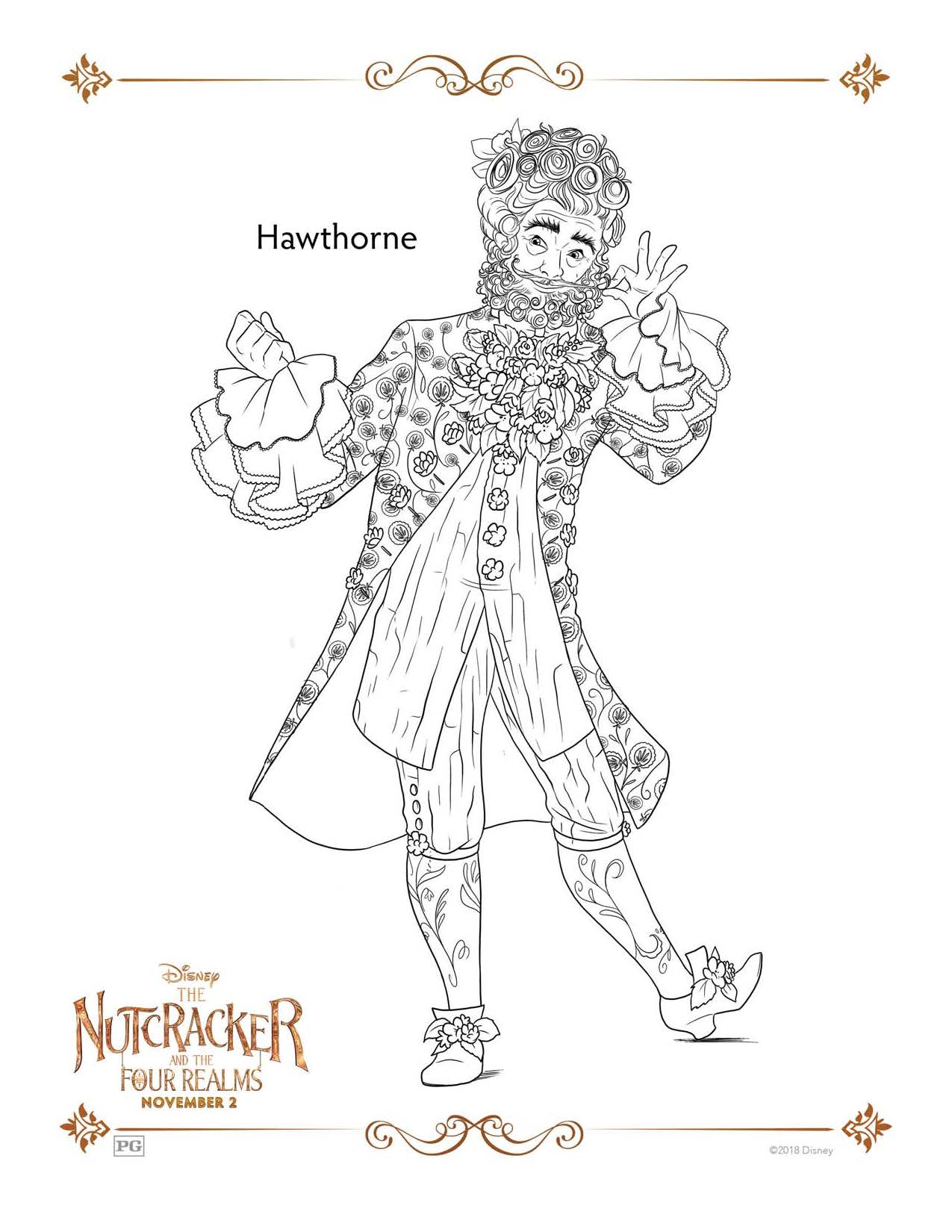 Hawthorne - The Nutcracker and The Four Realms Coloring Pages and Activity Sheets