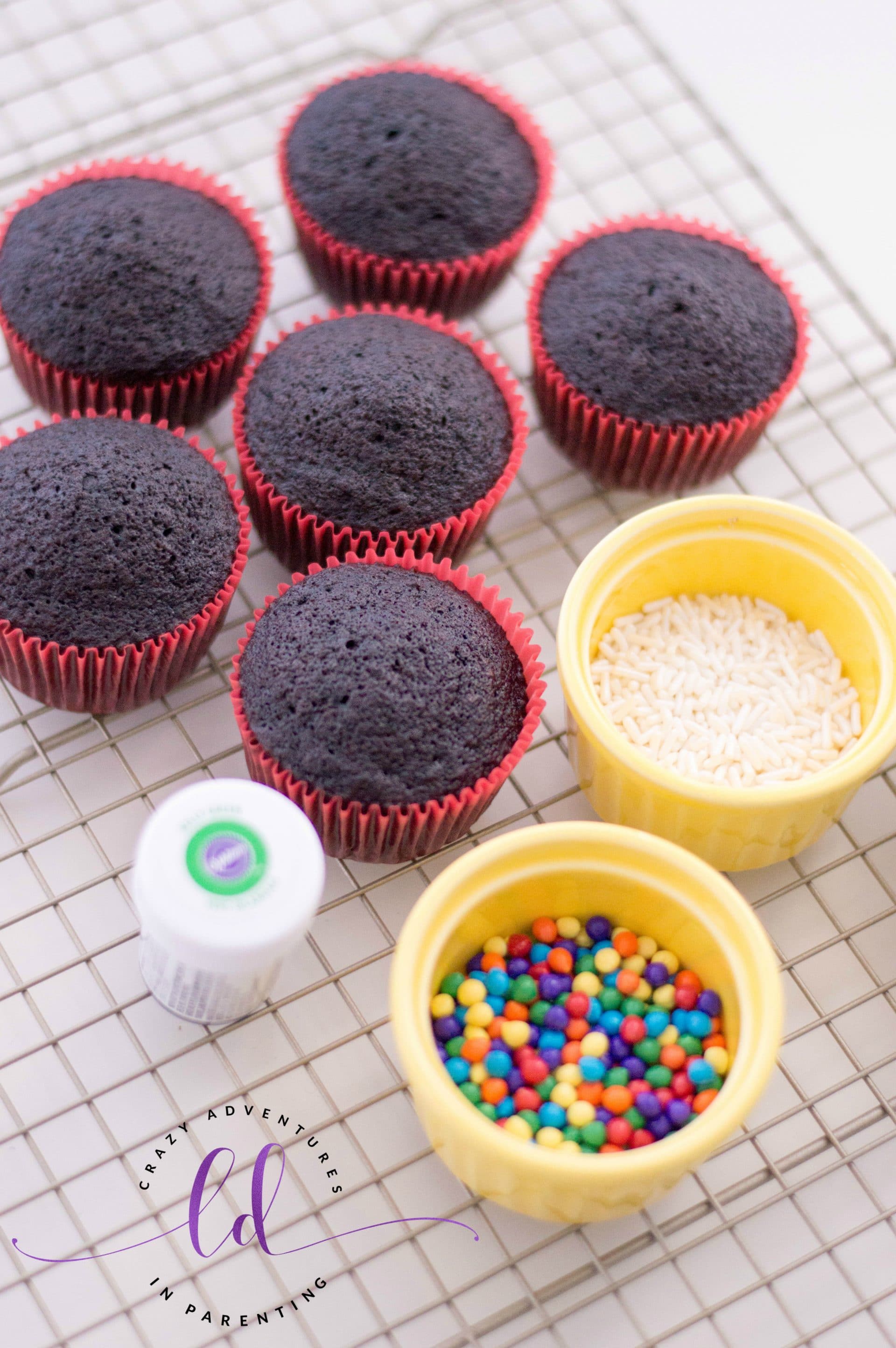 Ingredients for Christmas Tree Cupcakes