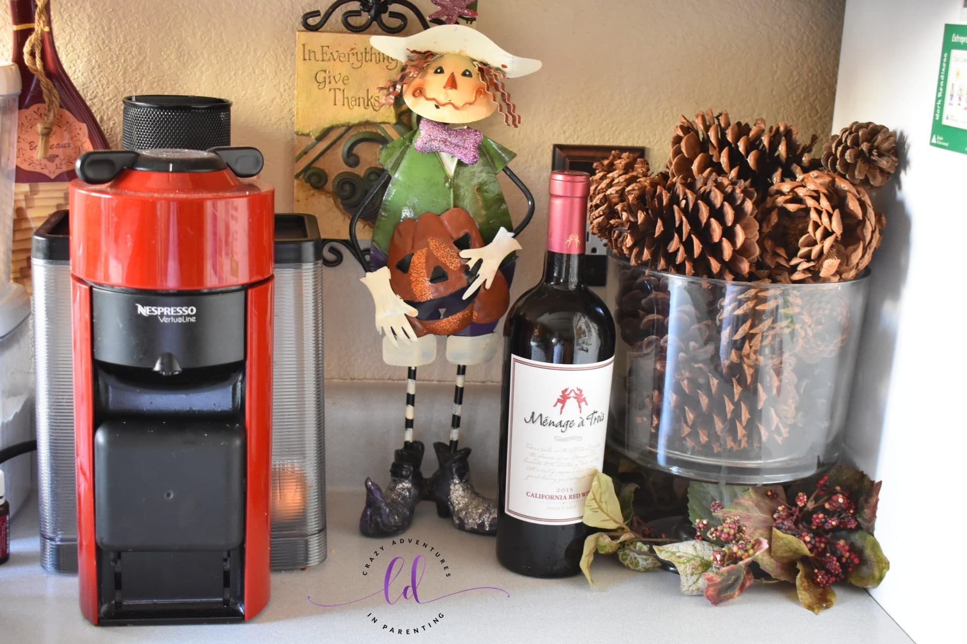 Kitchen Counter Halloween and Fall Decor