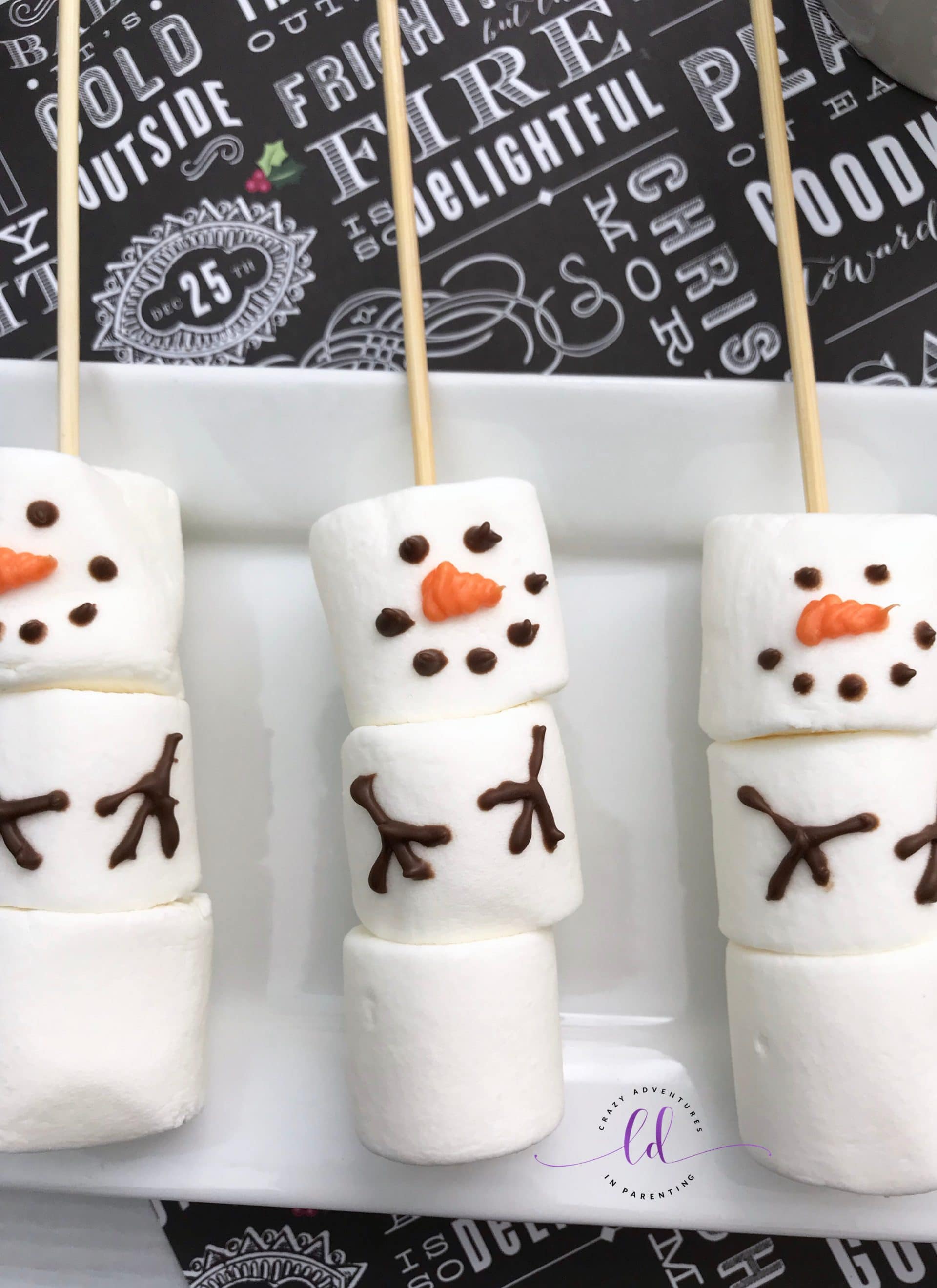 Marshmallow Snowman Stirrers for Hot Cocoa