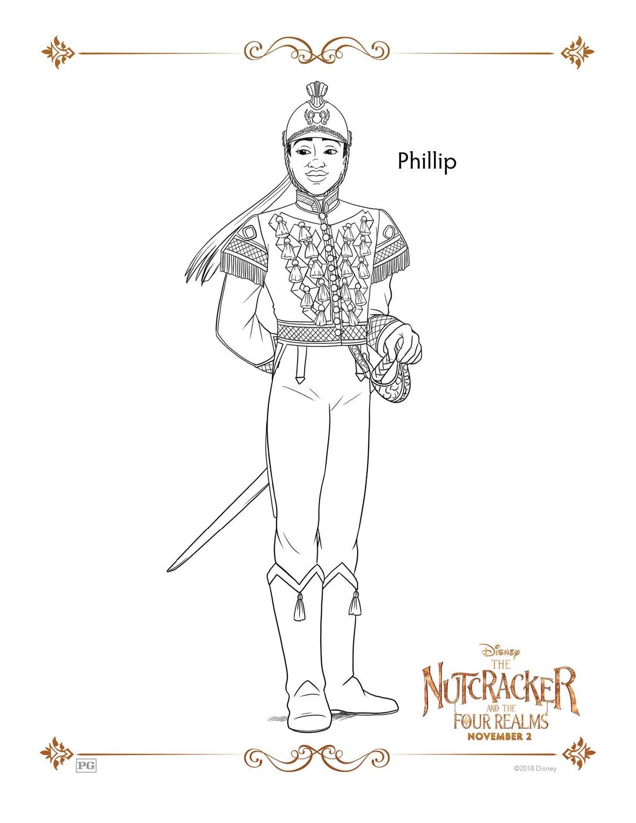 Phillip - The Nutcracker and The Four Realms Coloring Pages and Activity Sheets