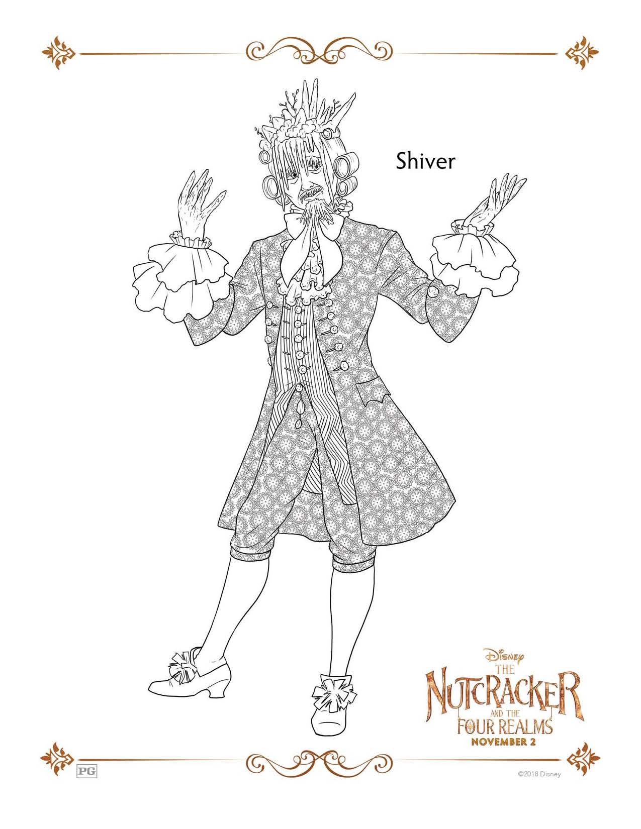Shiver - The Nutcracker and The Four Realms Coloring Pages and Activity Sheets