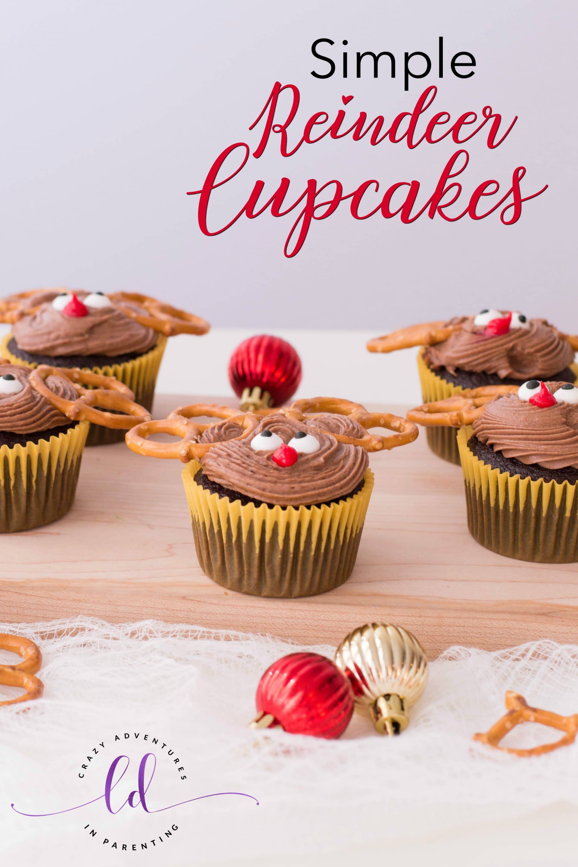 Simple Reindeer Cupcakes