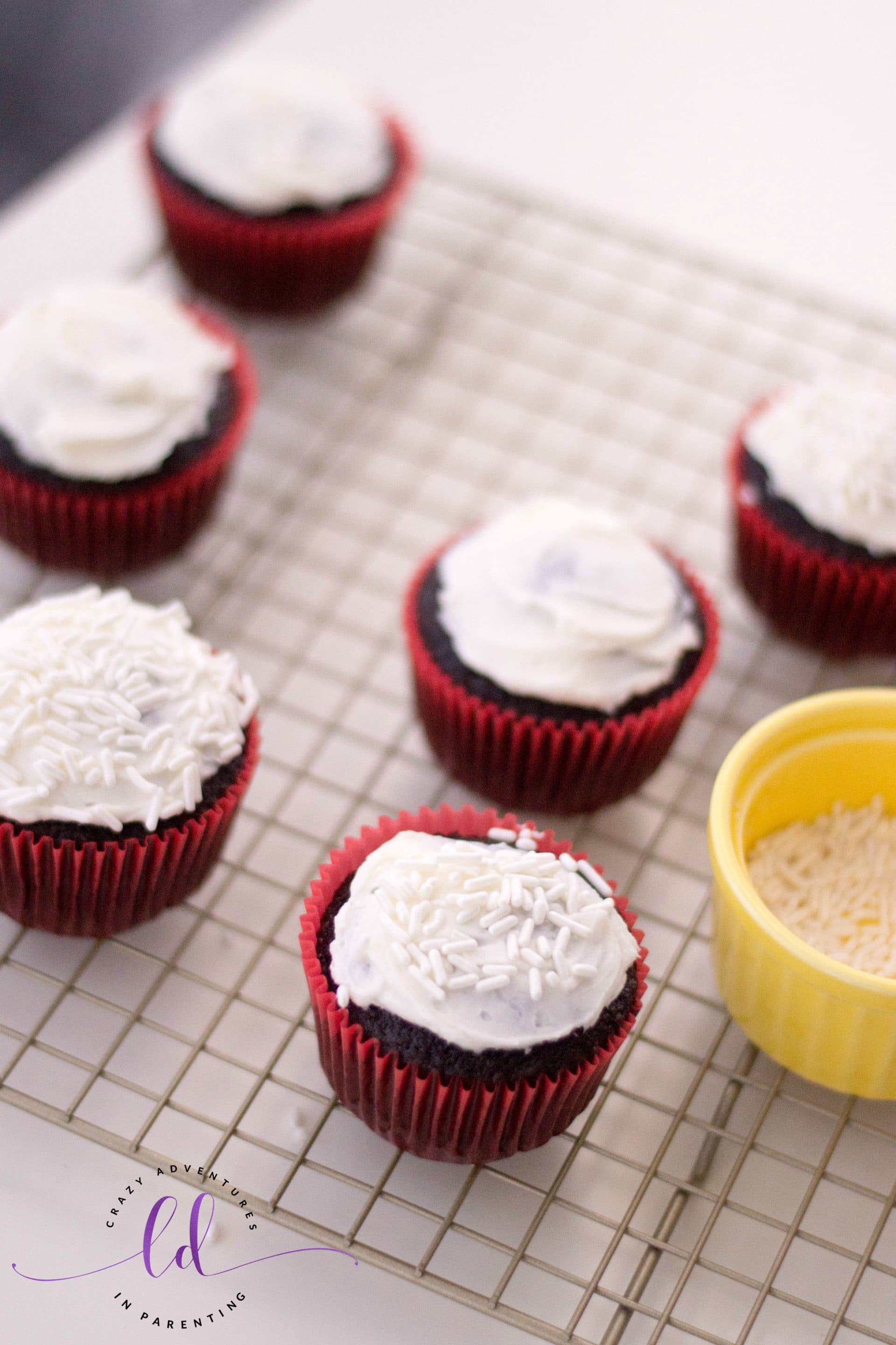 Sprinkles on Christmas Tree Cupcakes