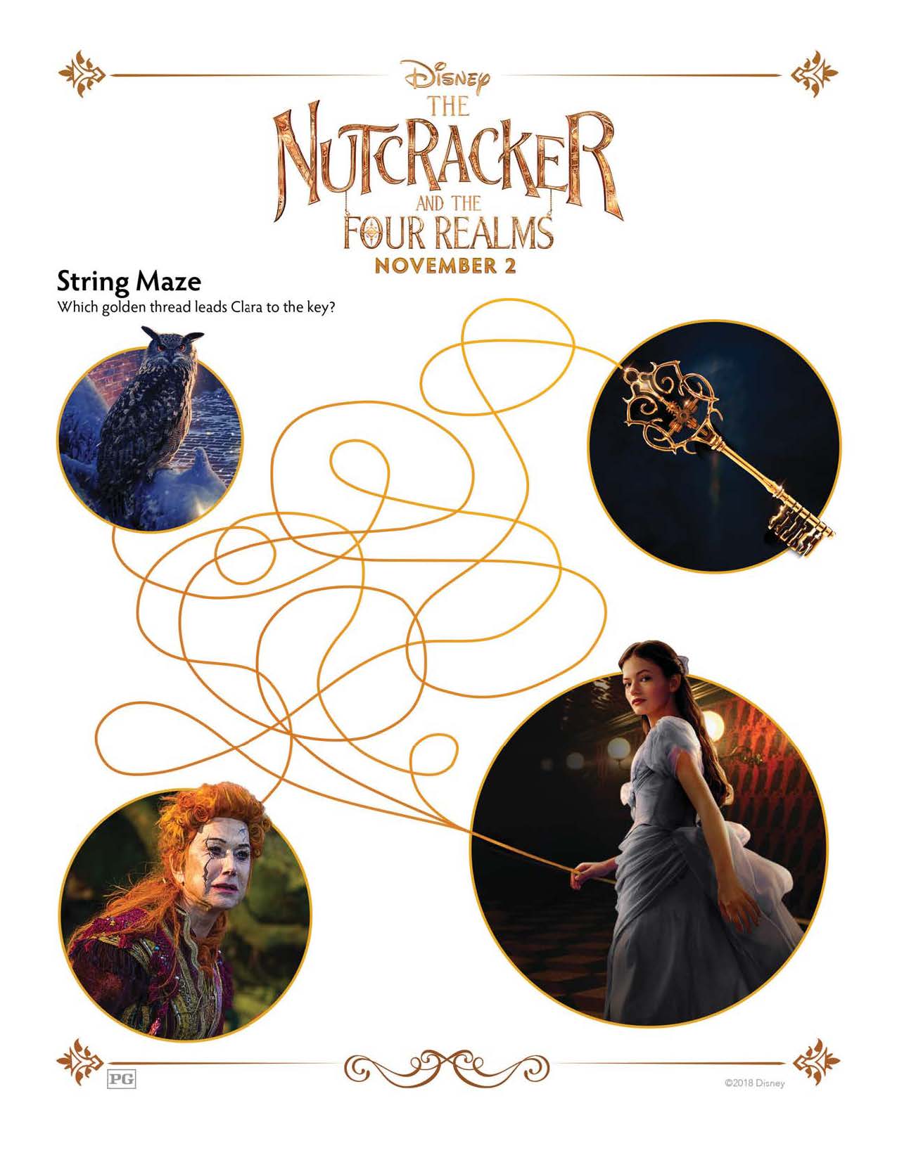 String Maze - The Nutcracker and The Four Realms Coloring Pages and Activity Sheets