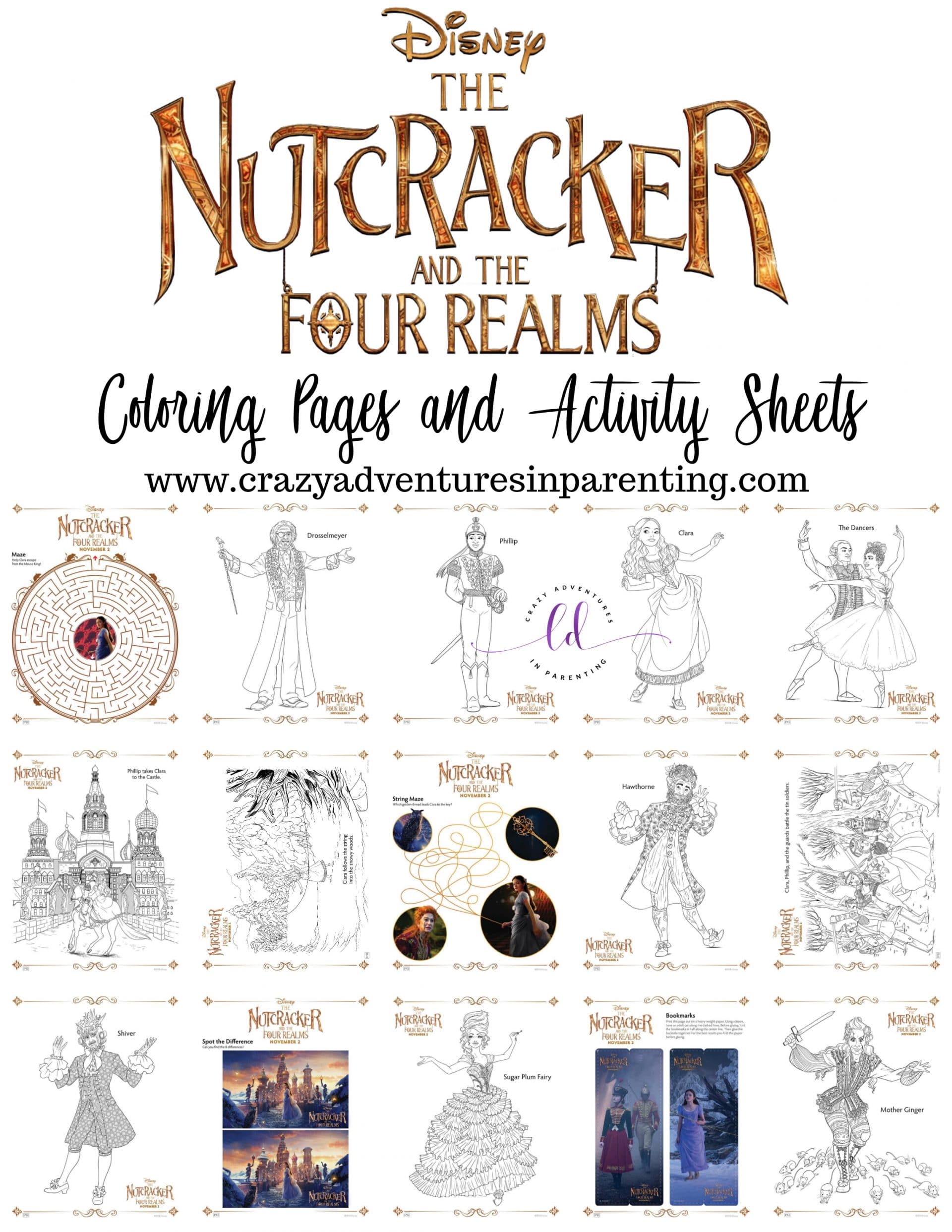 The Nutcracker Coloring Pages and Activity Sheets