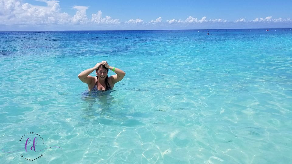 Me happy in the ocean in Cozumel