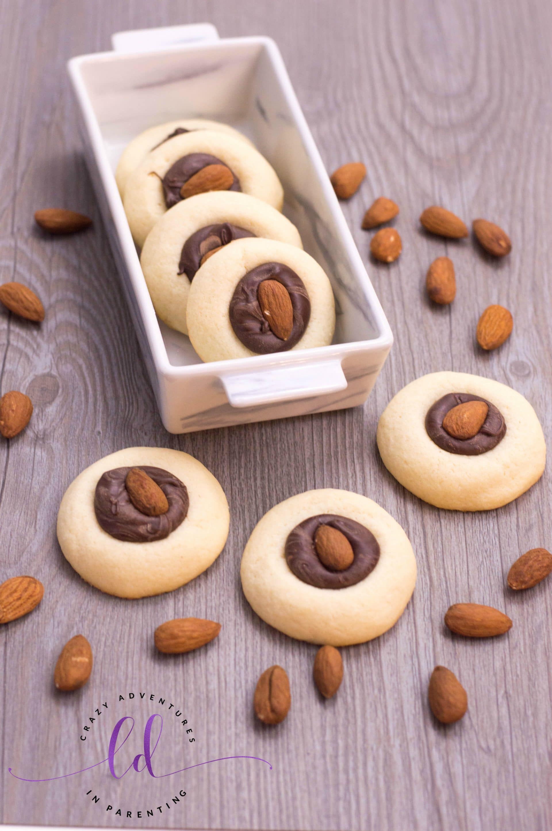 Chocolate Almond Thumbprint Cookies Recipe