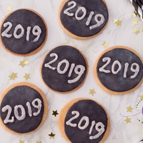 Celebrate New Year's with Glitter New Years Cookies