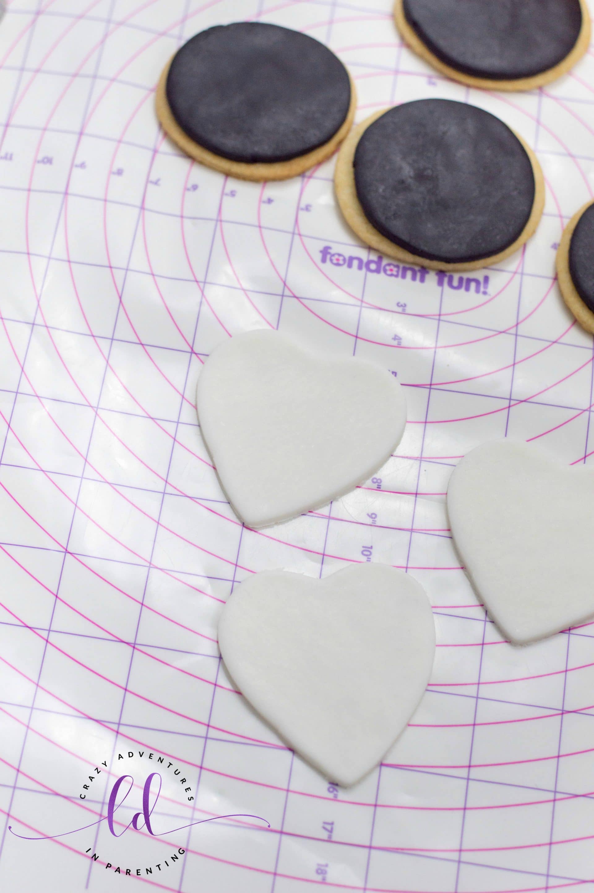 Cut Out Hearts for Penguin Cookies