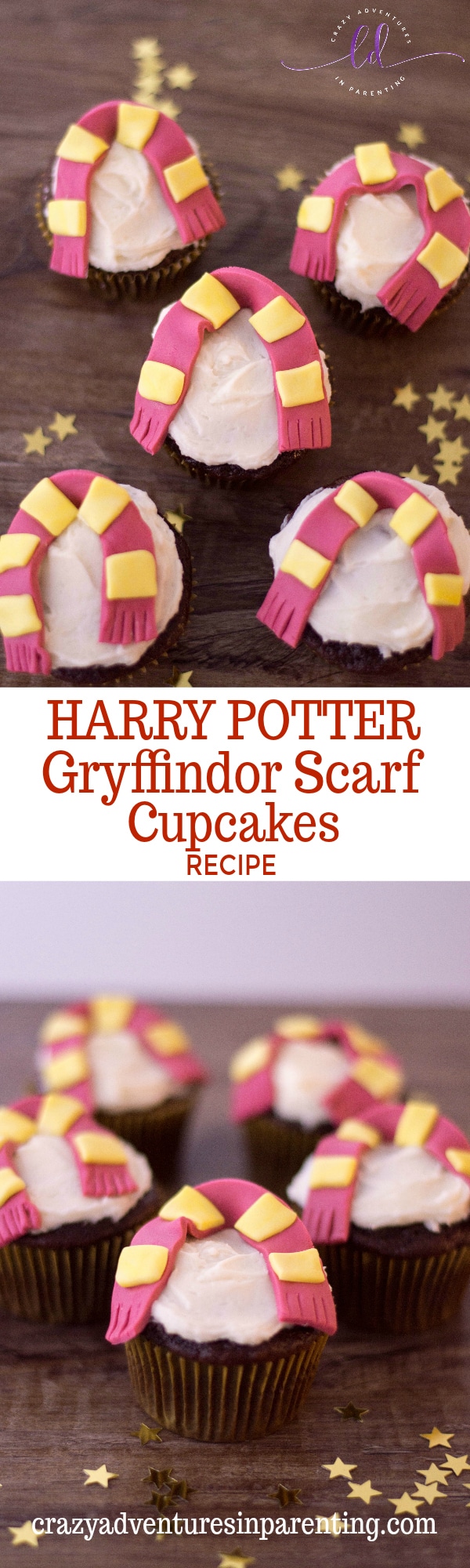 Harry Potter Gryffindor Scarf Cupcakes Recipe