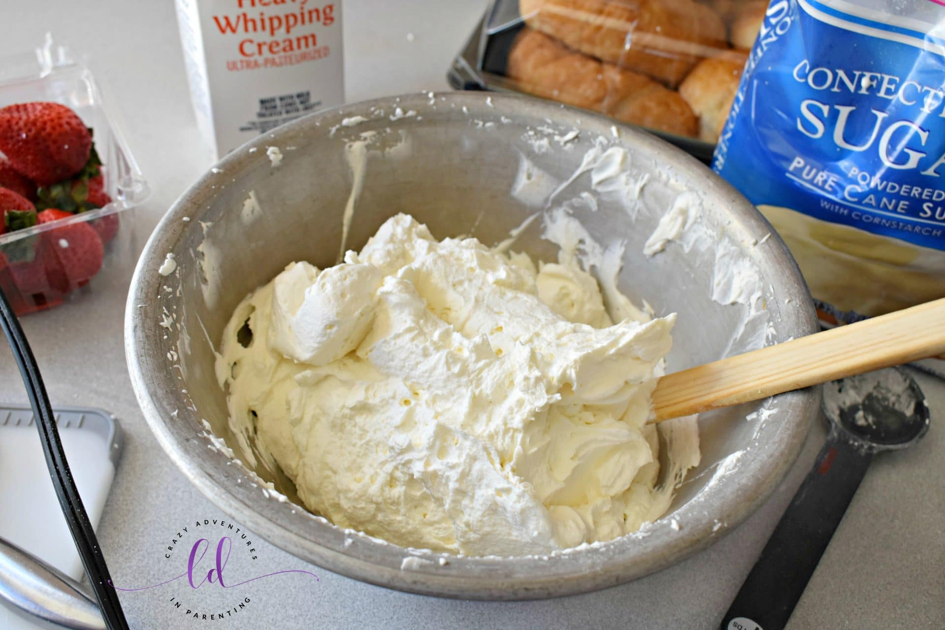 Homemade Whipped Cream for Strawberry Shortcake Croissants