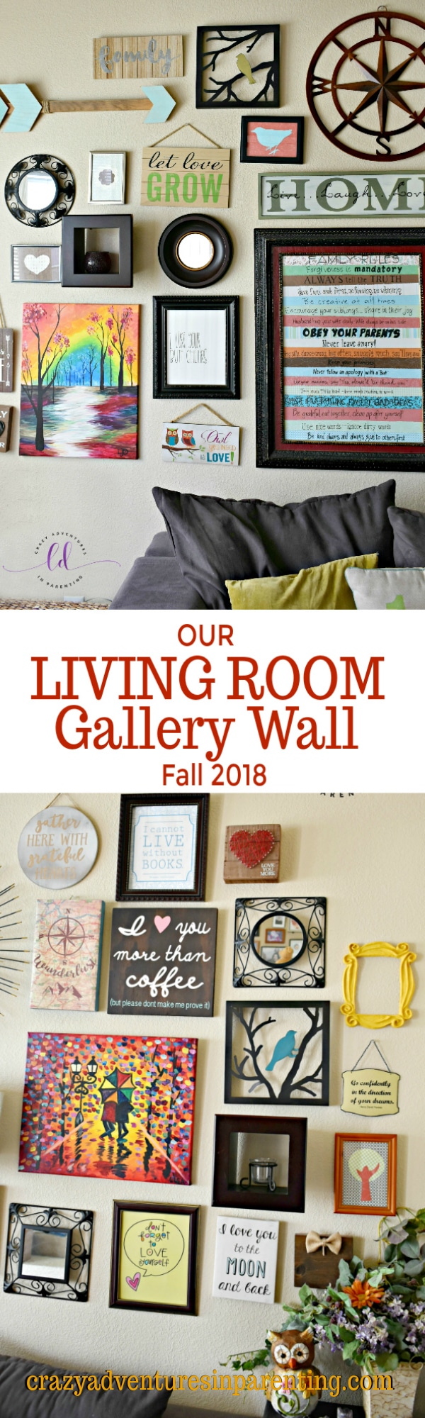 Our Living Room Gallery Wall Fall 2018