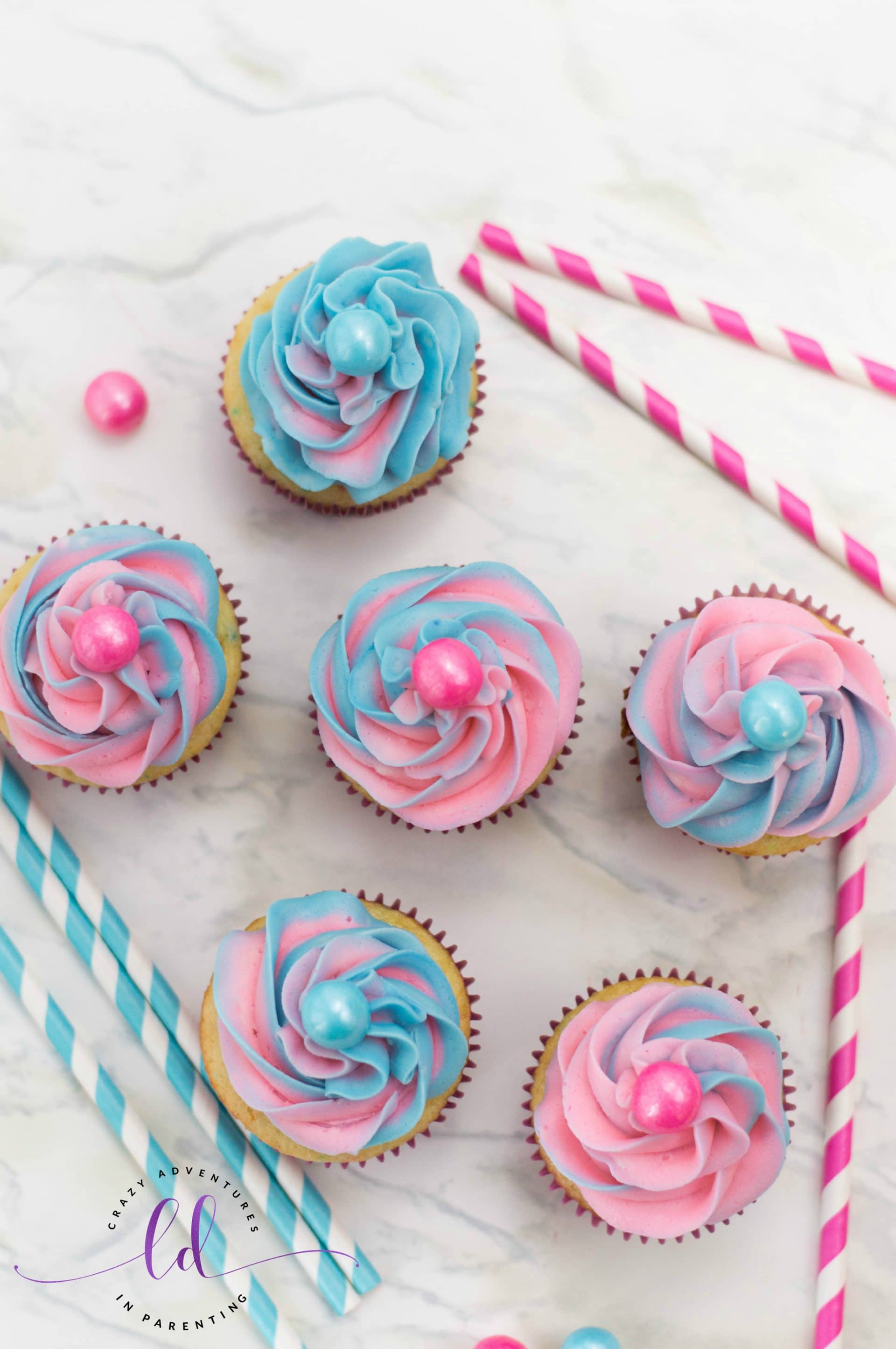 Decorated Bubblegum Cupcakes