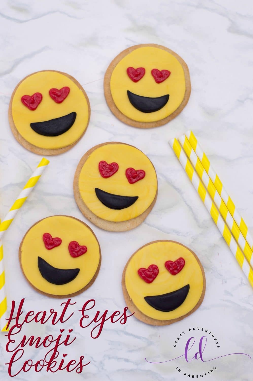 Heart Eyes Emoji Cookies