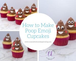 Poop Emoji Cupcakes with Nutella Filling | Crazy Adventures in Parenting
